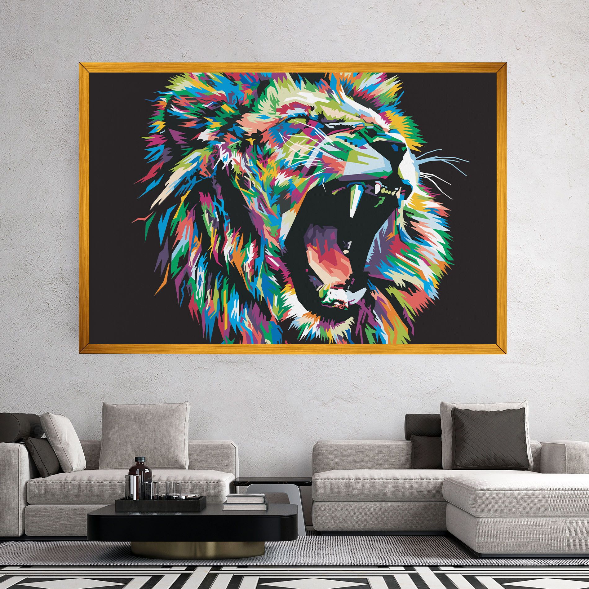 Green Blue Lion mockup 2