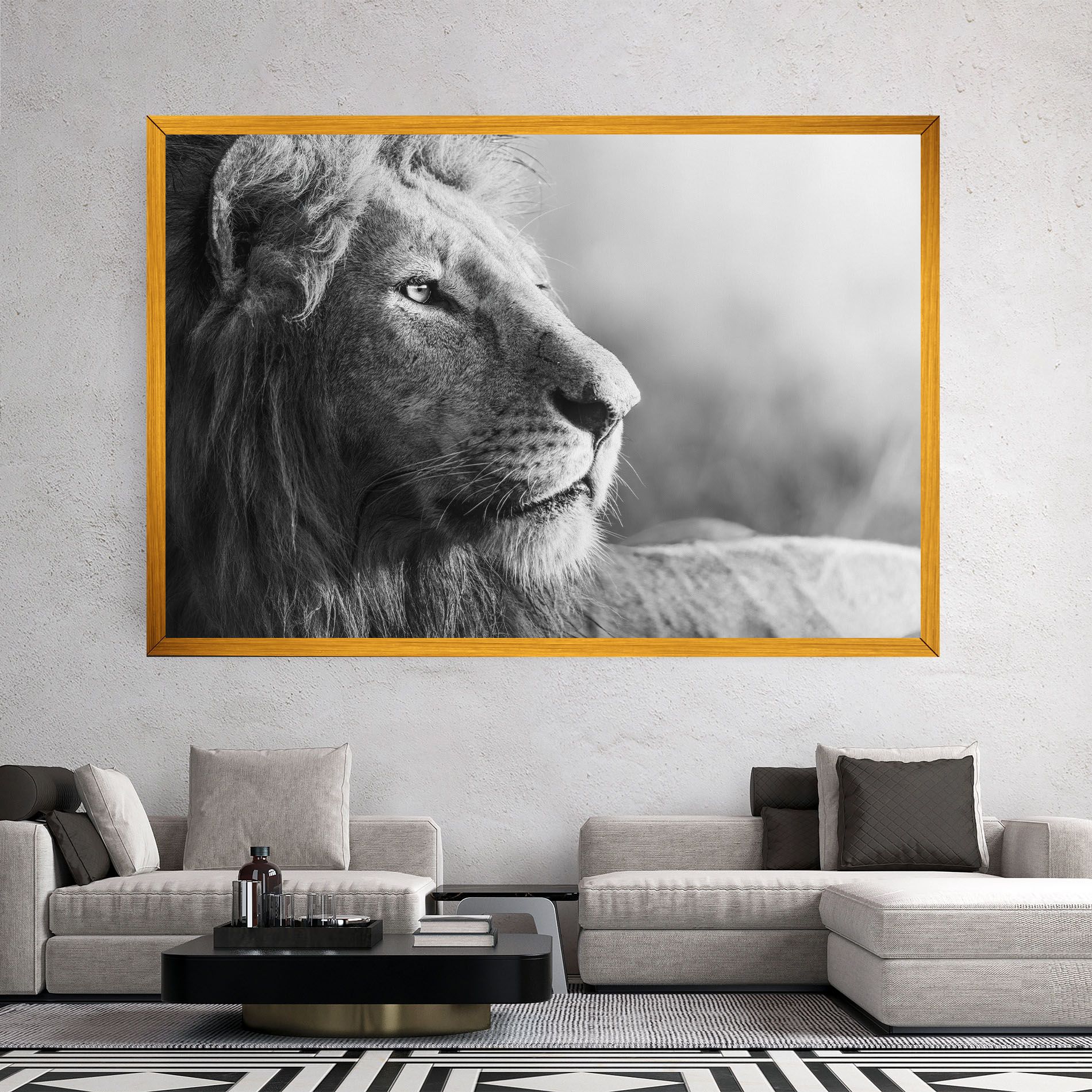 Grey Lion Head mockup 2