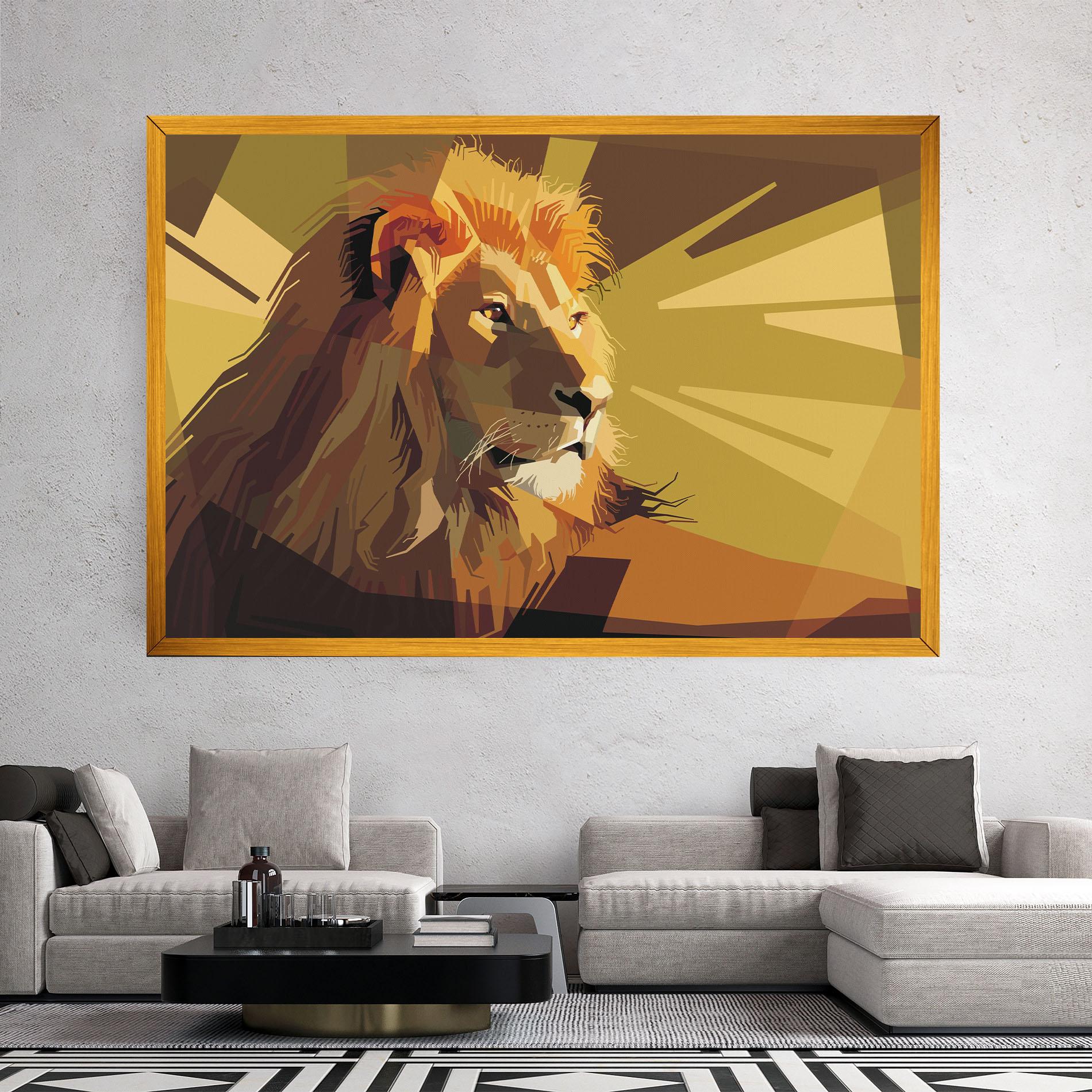 Leinwandbild Lion Art mockup 2