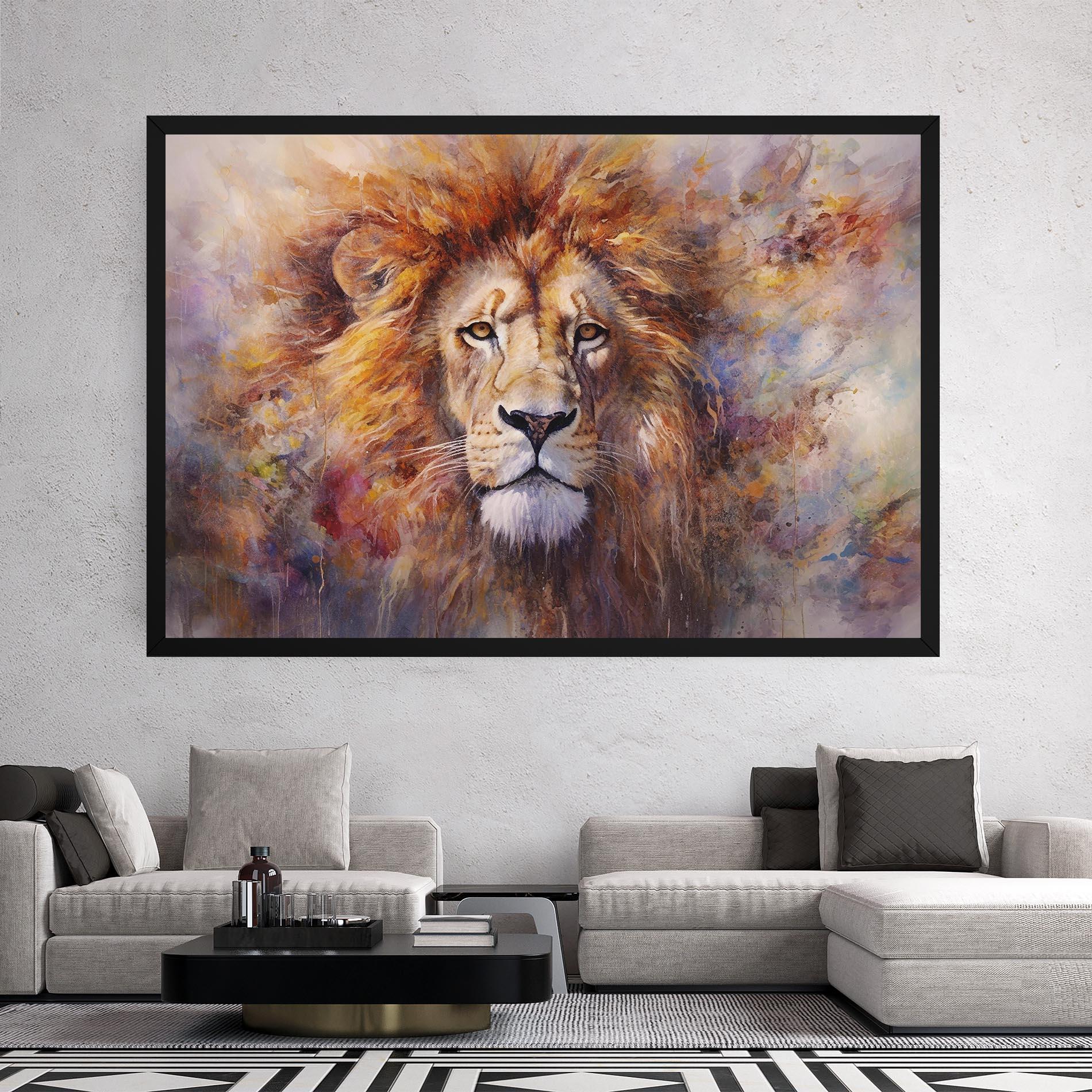 Leinwandbild Abstract Lion Head mockup 2