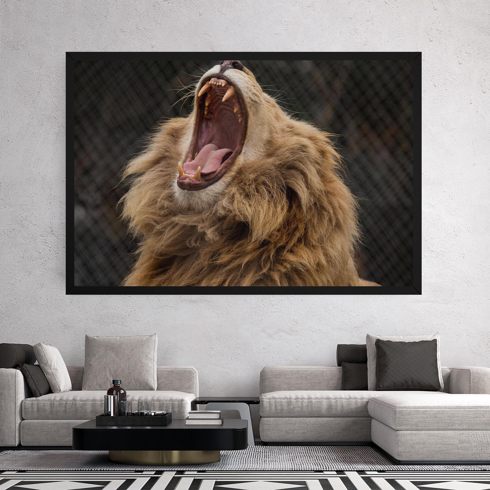 Leinwandbild Angry Lion mockup 2