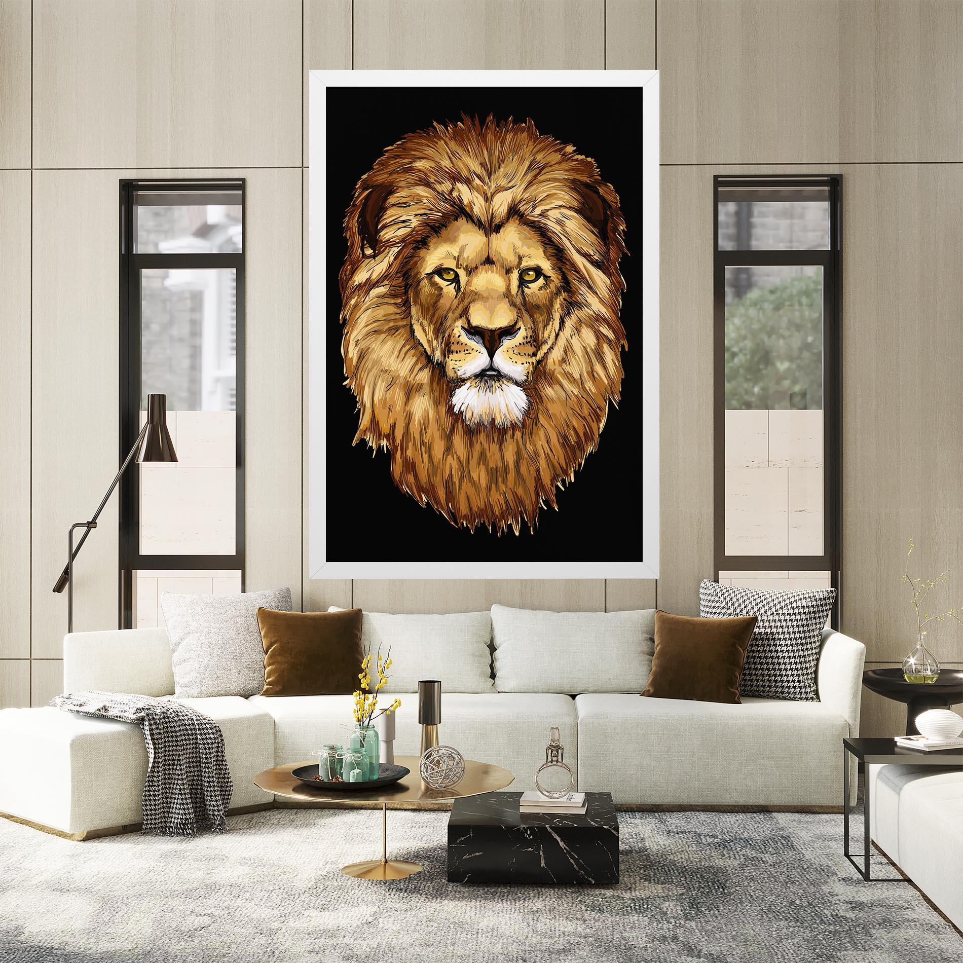 Leinwandbild Lion Head mockup 2
