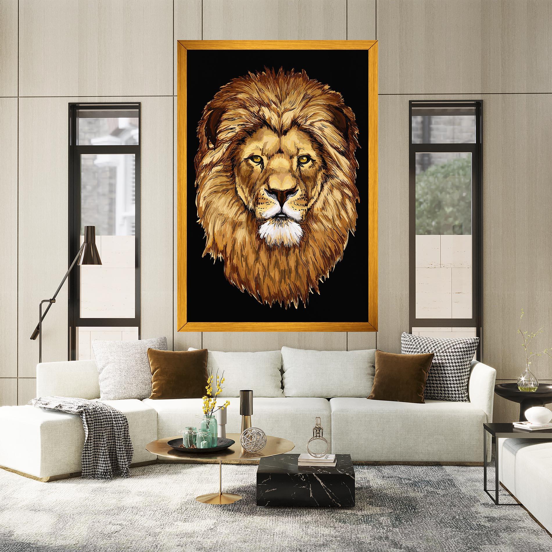 Leinwandbild Lion Head mockup 2