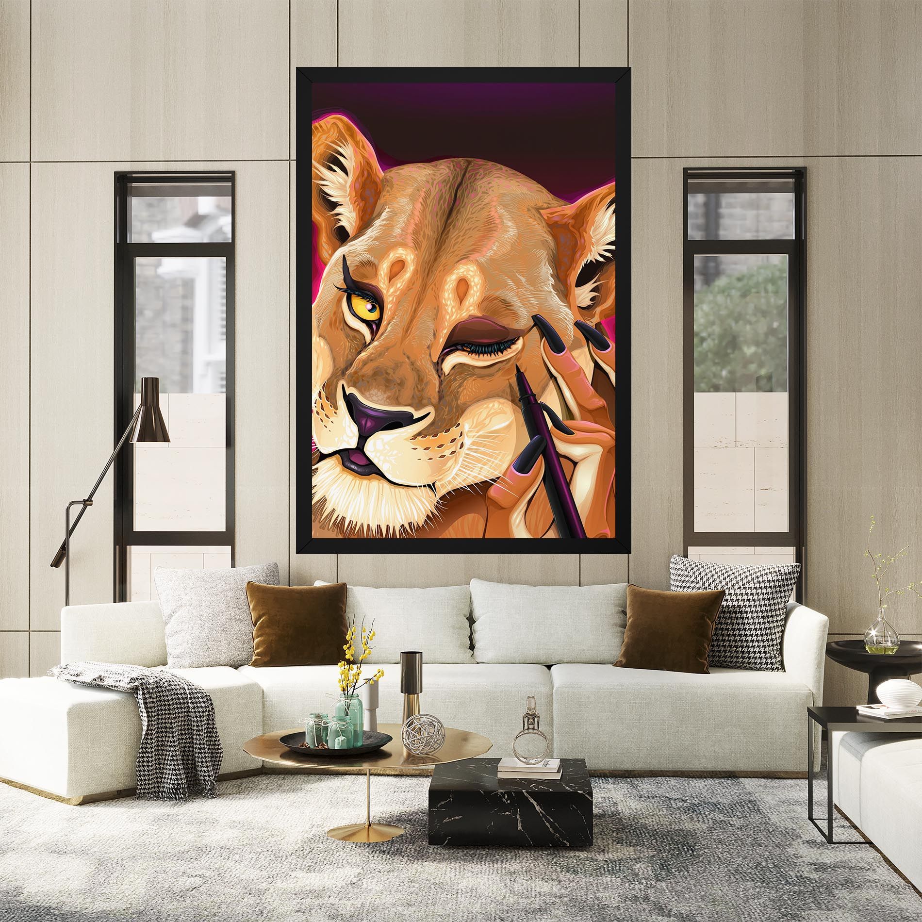 Female Lion Makeup mockup 2