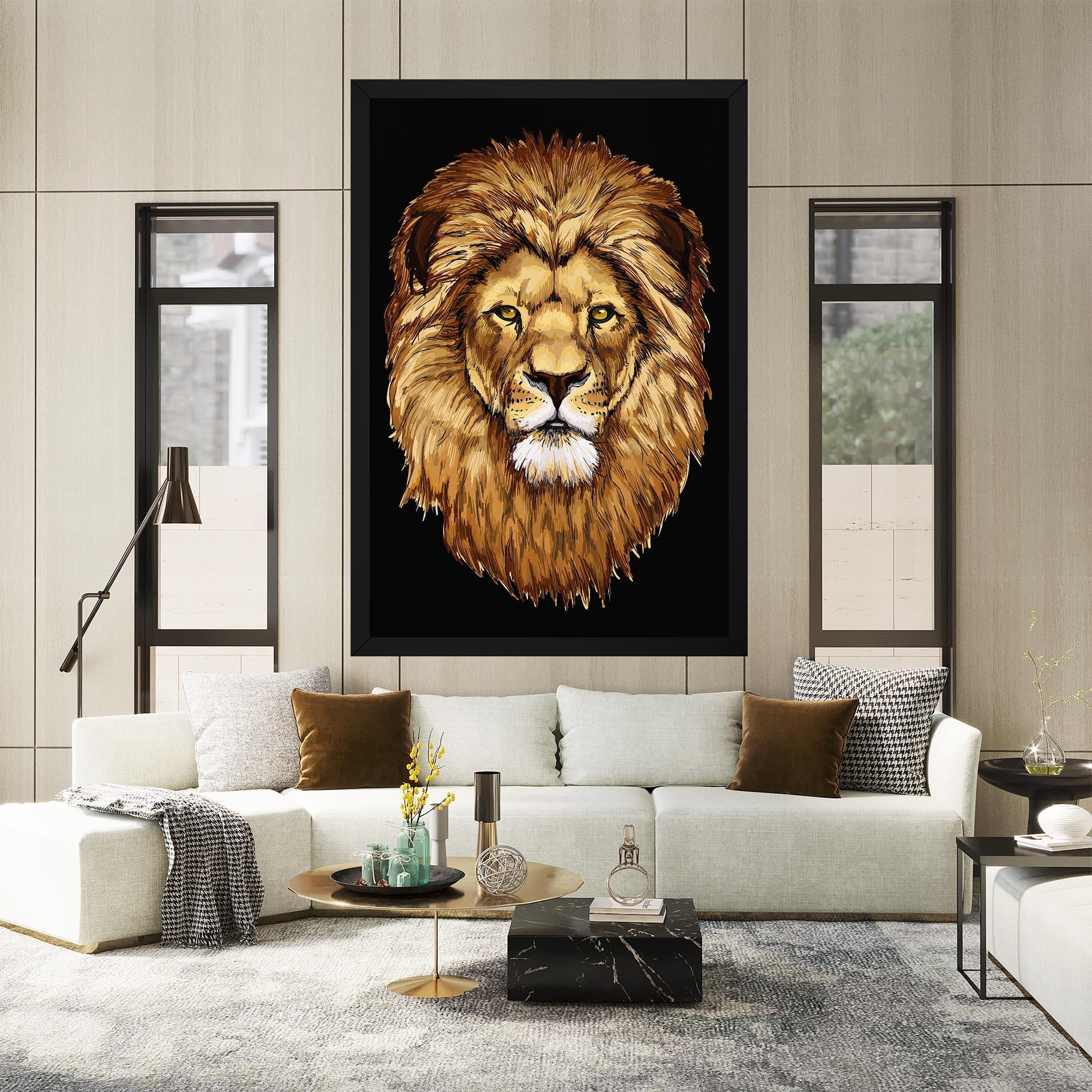 Leinwandbild Lion Head mockup 2
