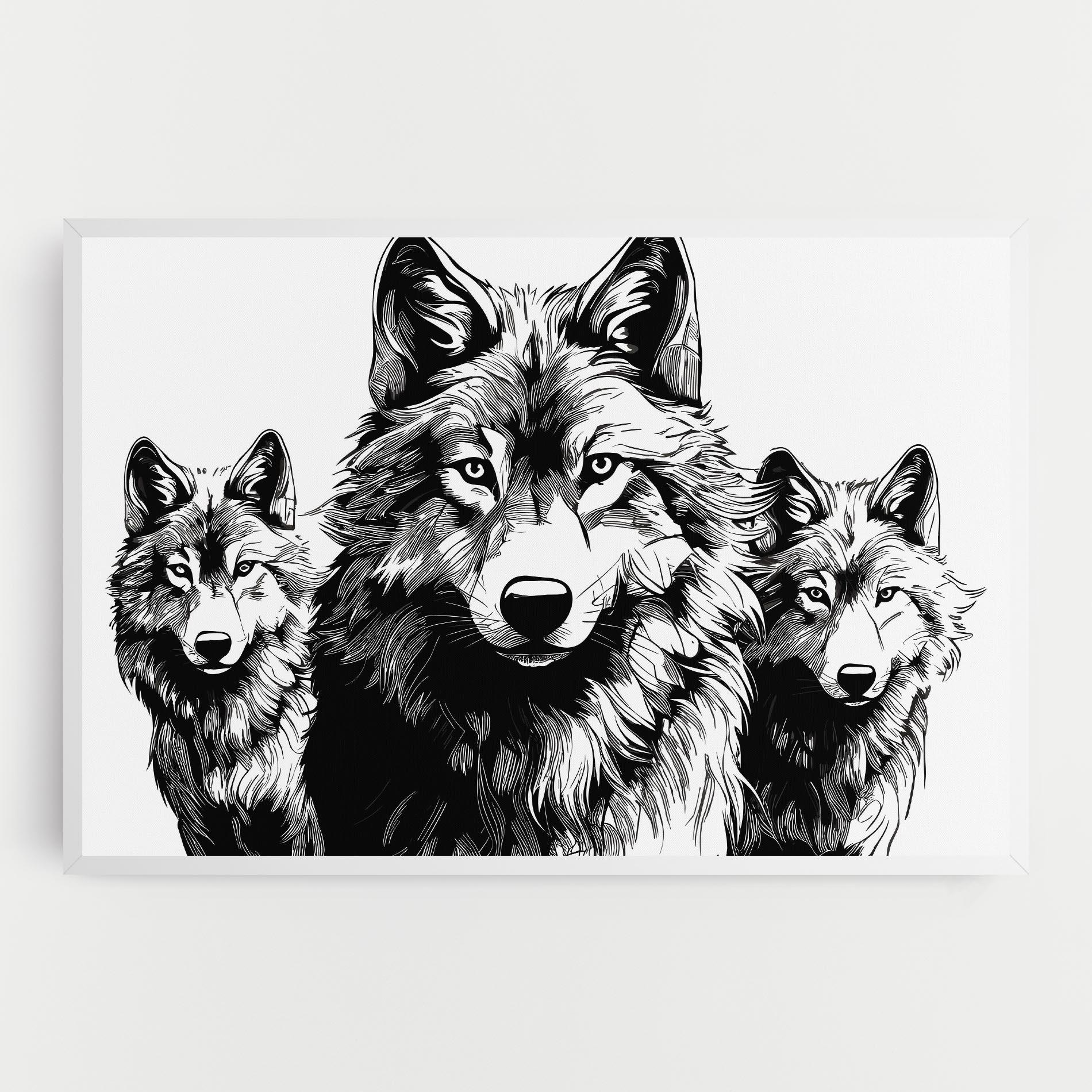 Leinwandbild 3 Wolves mockup 0