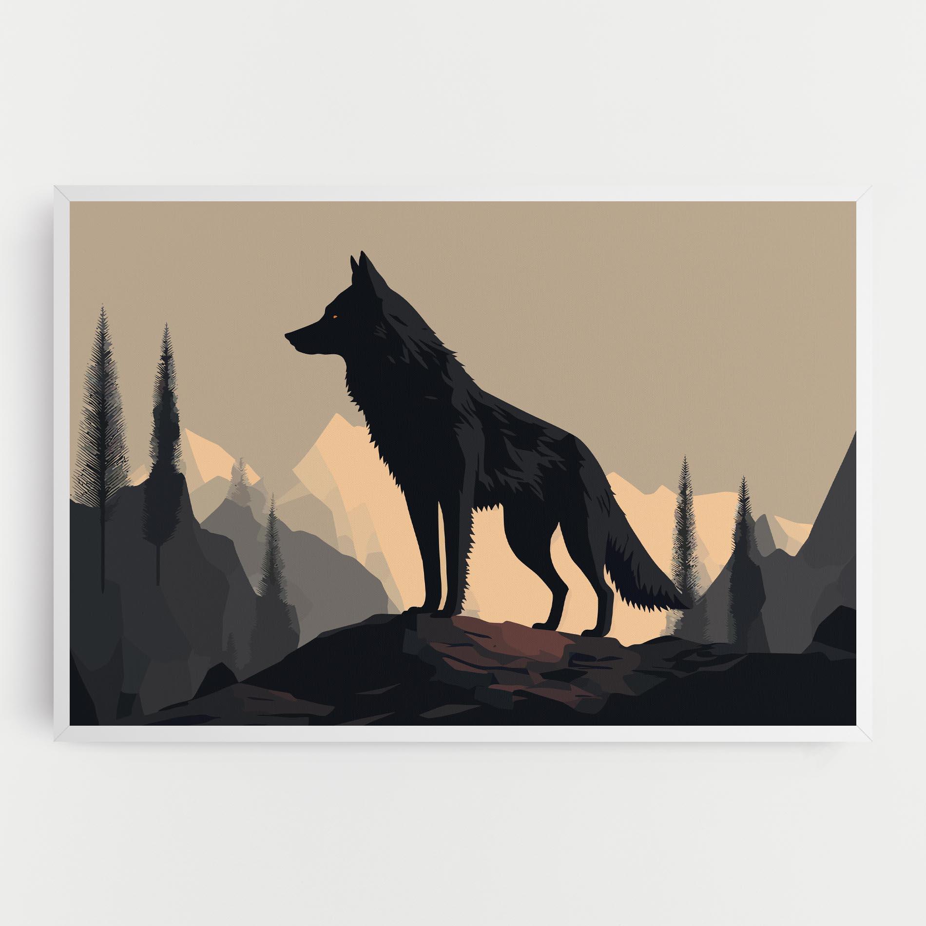 Leinwandbild Black Wolf mockup 0