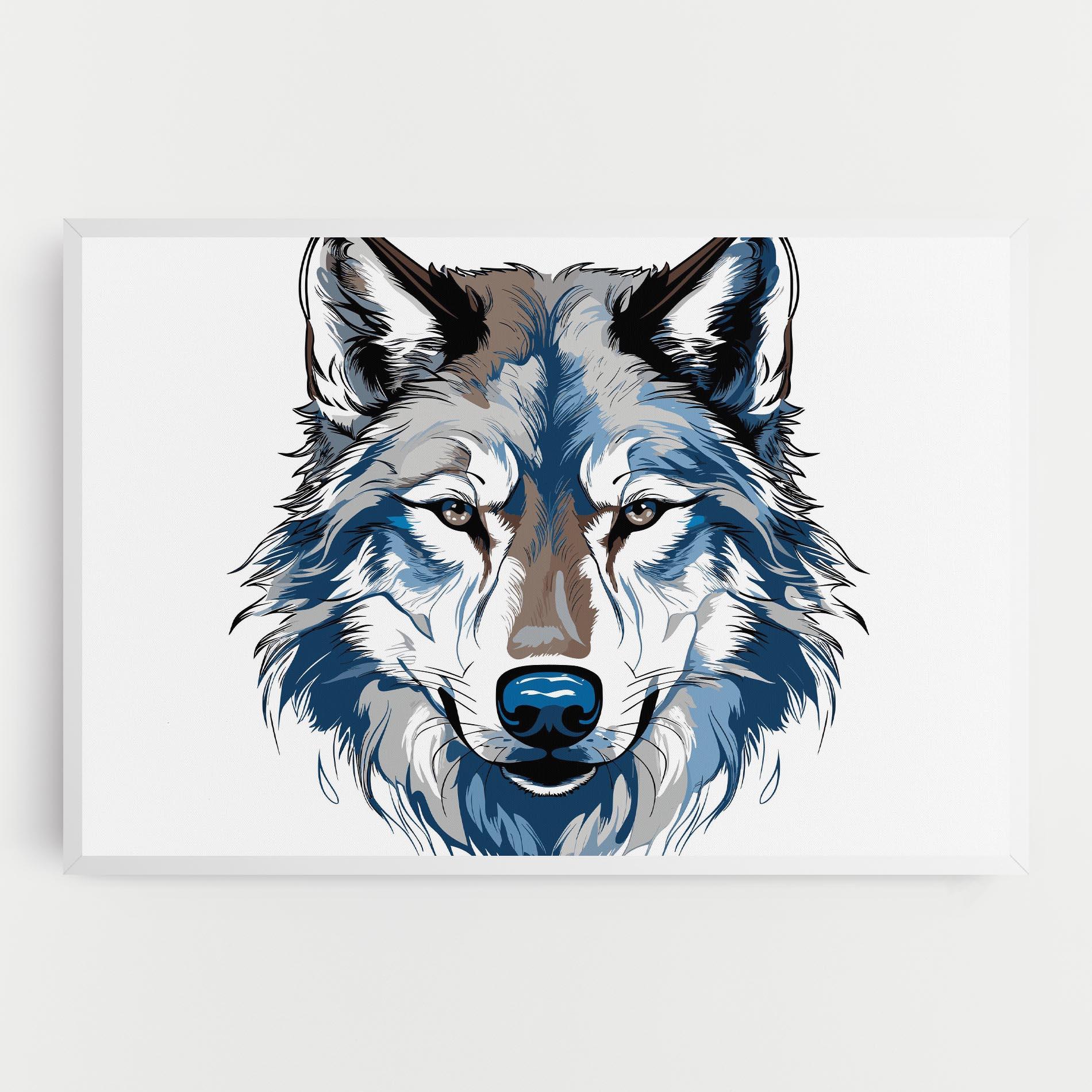 Leinwandbild Blue Wolf Head mockup 0