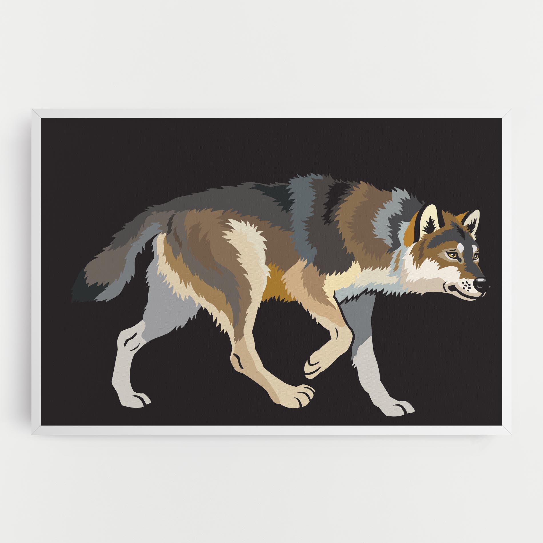 Leinwandbild Cartoon Wolf mockup 0