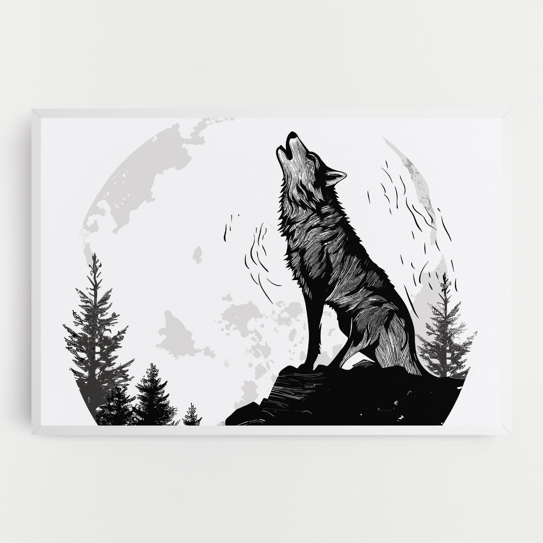 Leinwandbild Grey Moon Wolf mockup 0