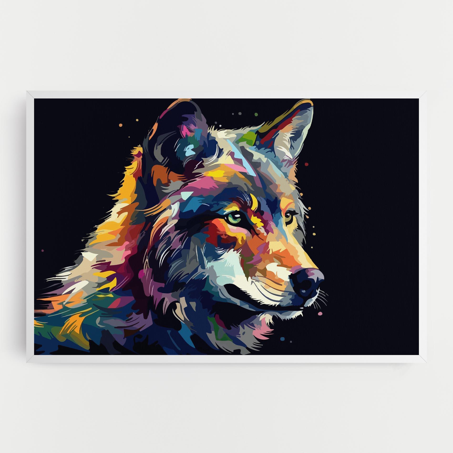 Leinwandbild Painted Wolf mockup 0