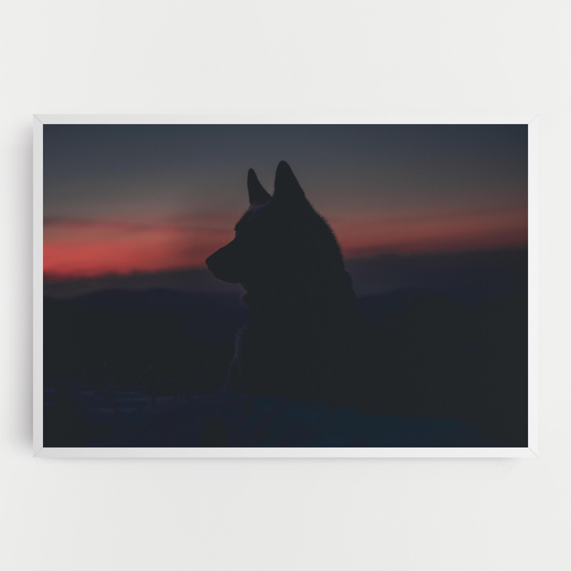 Leinwandbild Wolf Shillouette mockup 0