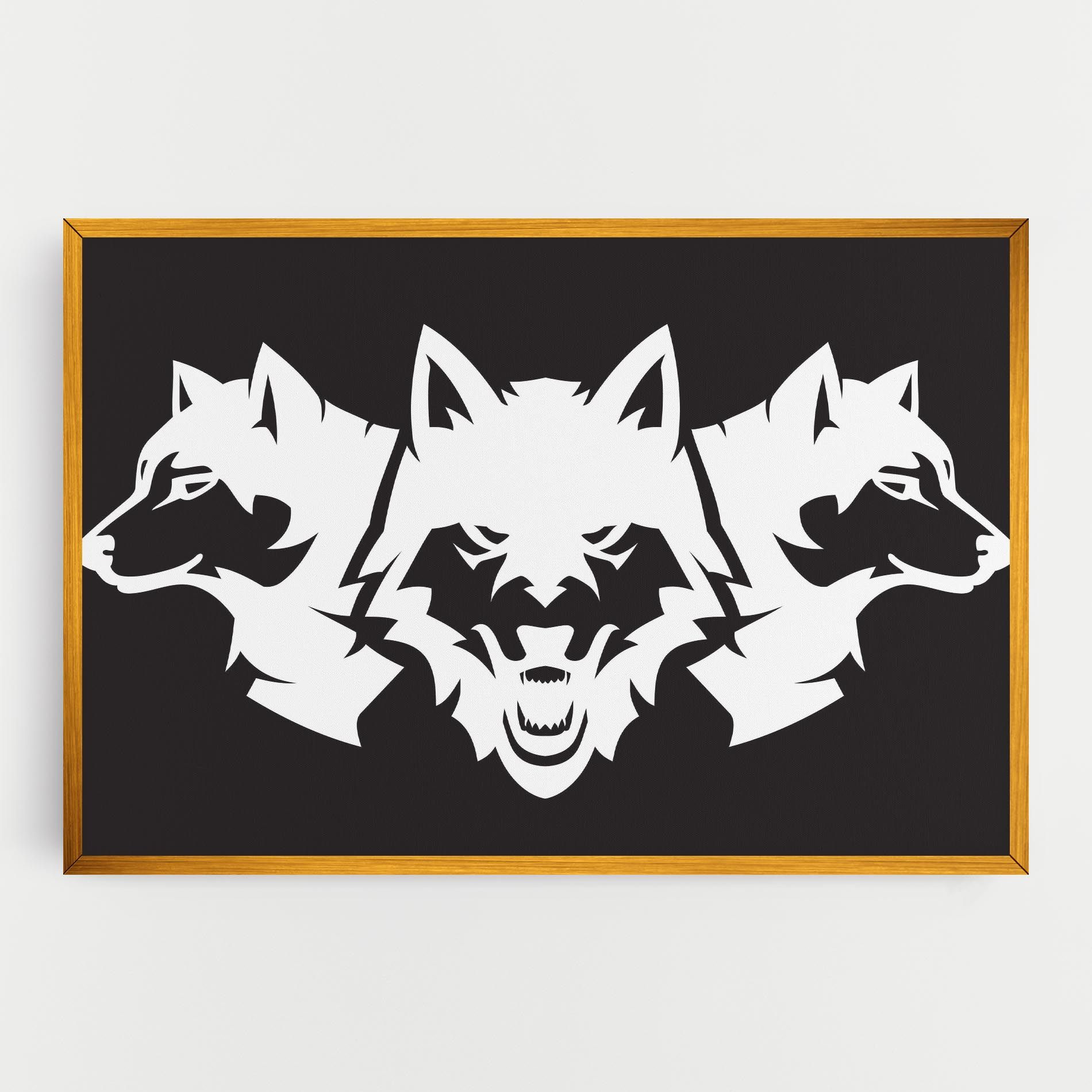 3 Wolf Heads mockup 0
