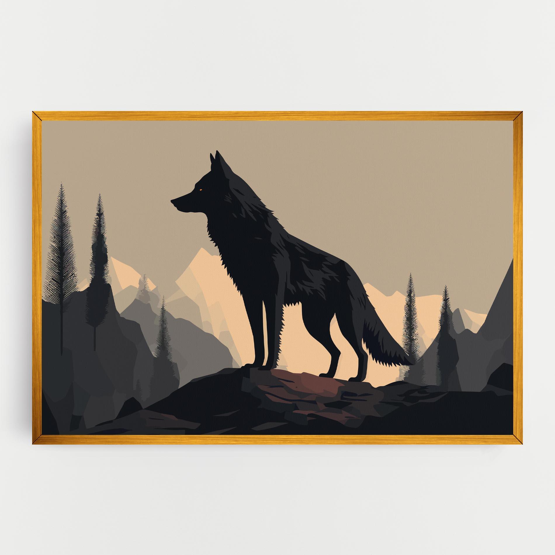 Leinwandbild Black Wolf mockup 0