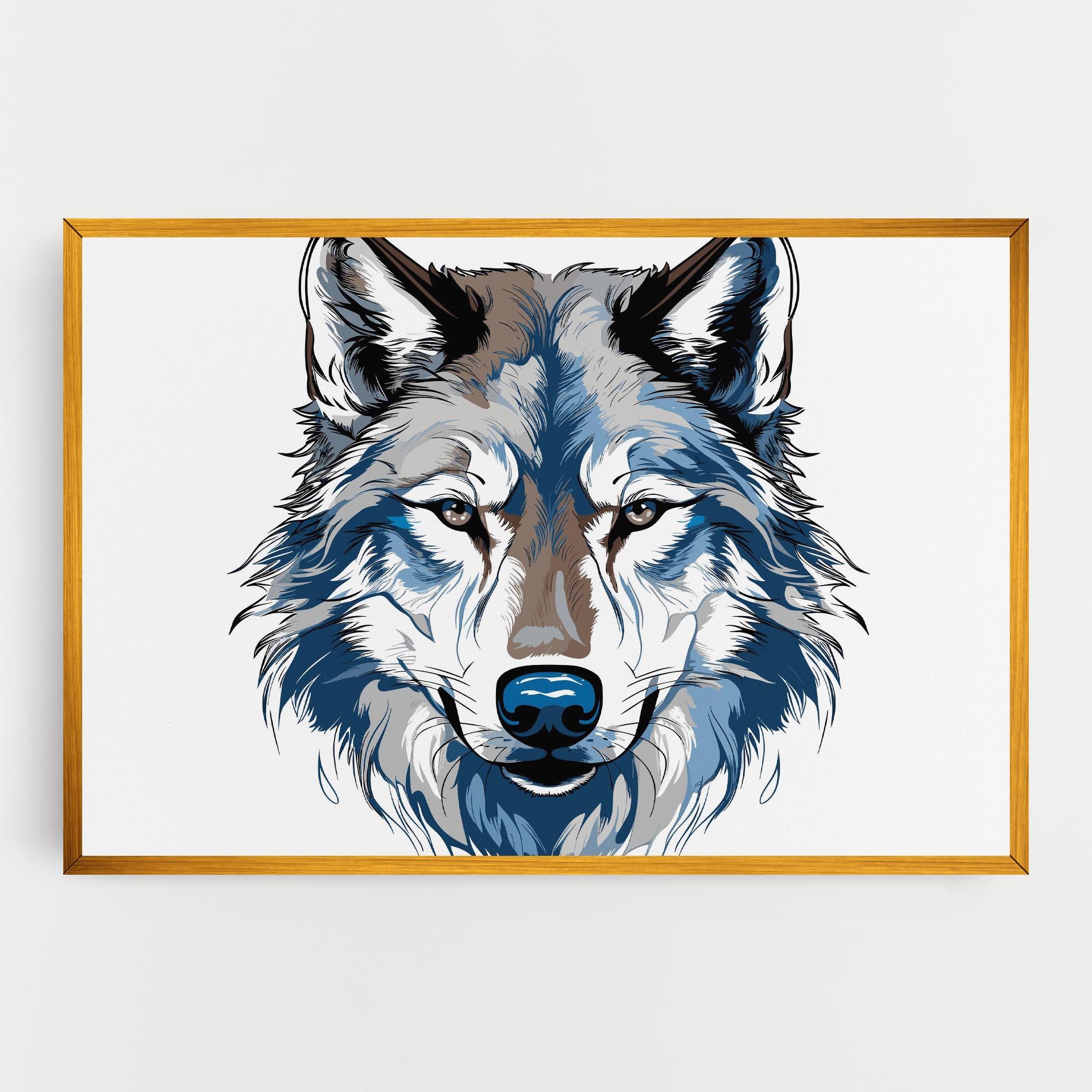 Leinwandbild Blue Wolf Head mockup 0