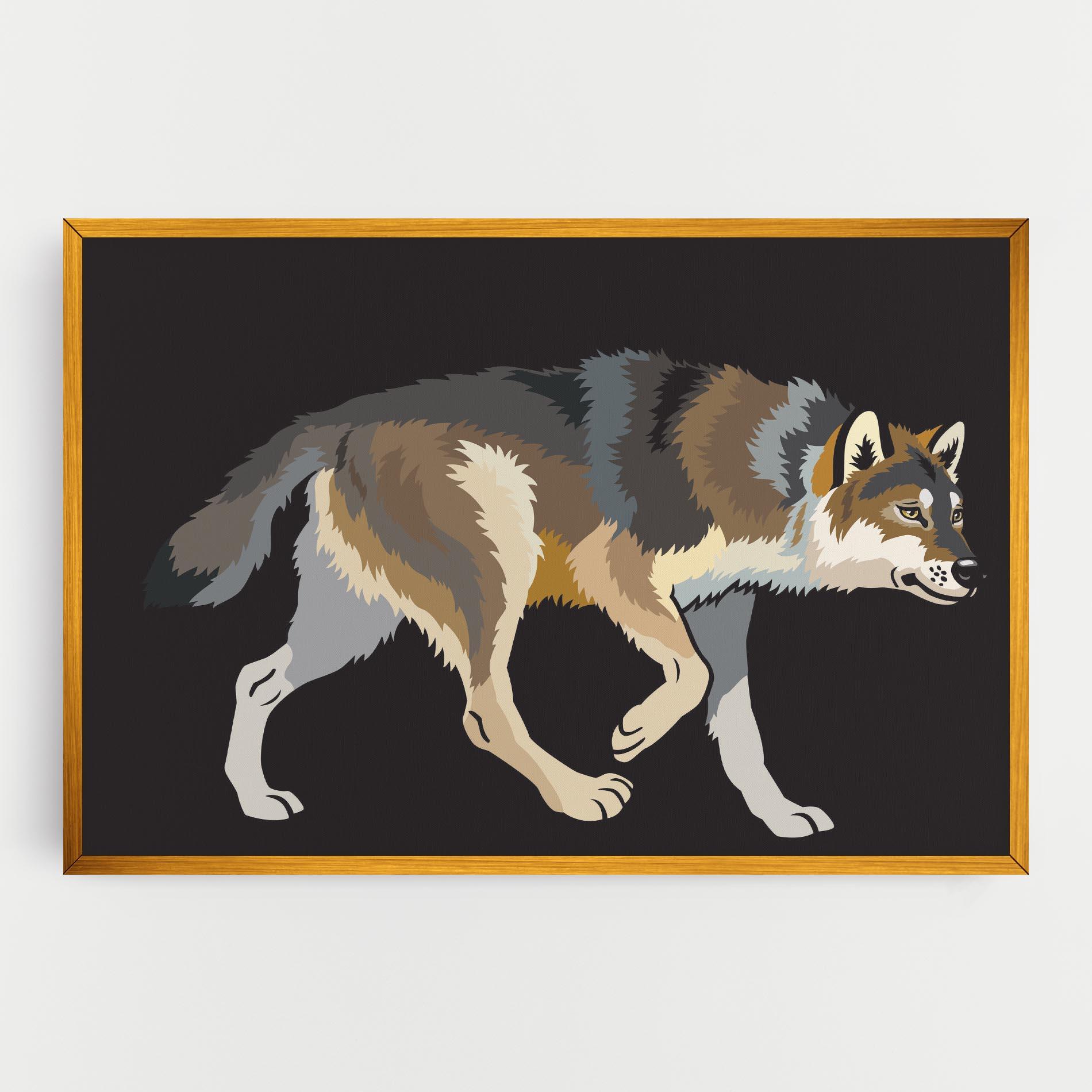 Leinwandbild Cartoon Wolf mockup 0