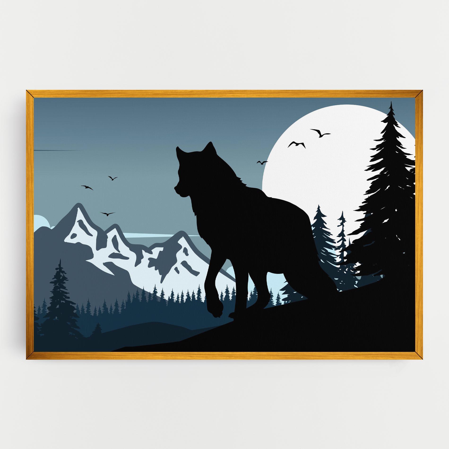 Leinwandbild Hill Wolf mockup 0