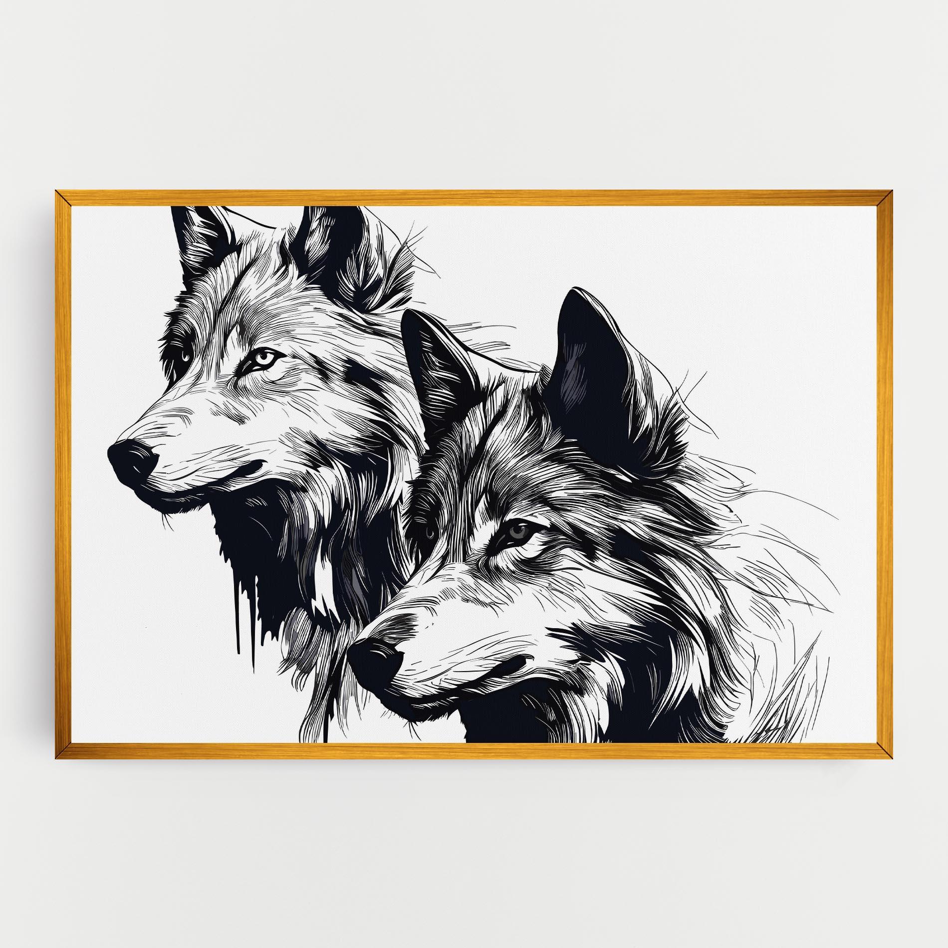 Leinwandbild Wolf Friends mockup 0