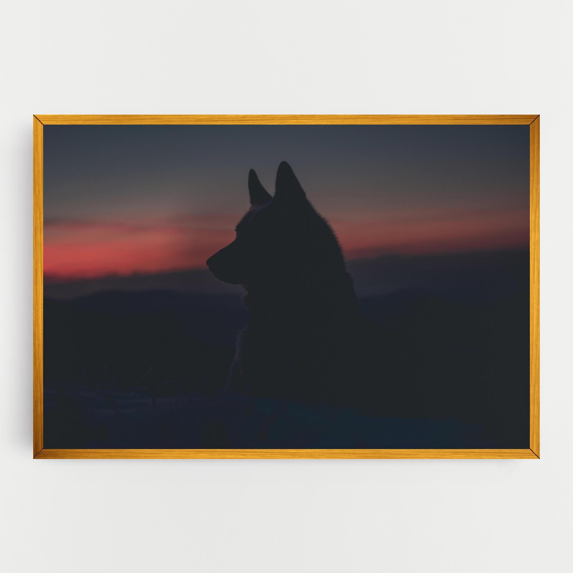 Leinwandbild Wolf Shillouette mockup 0