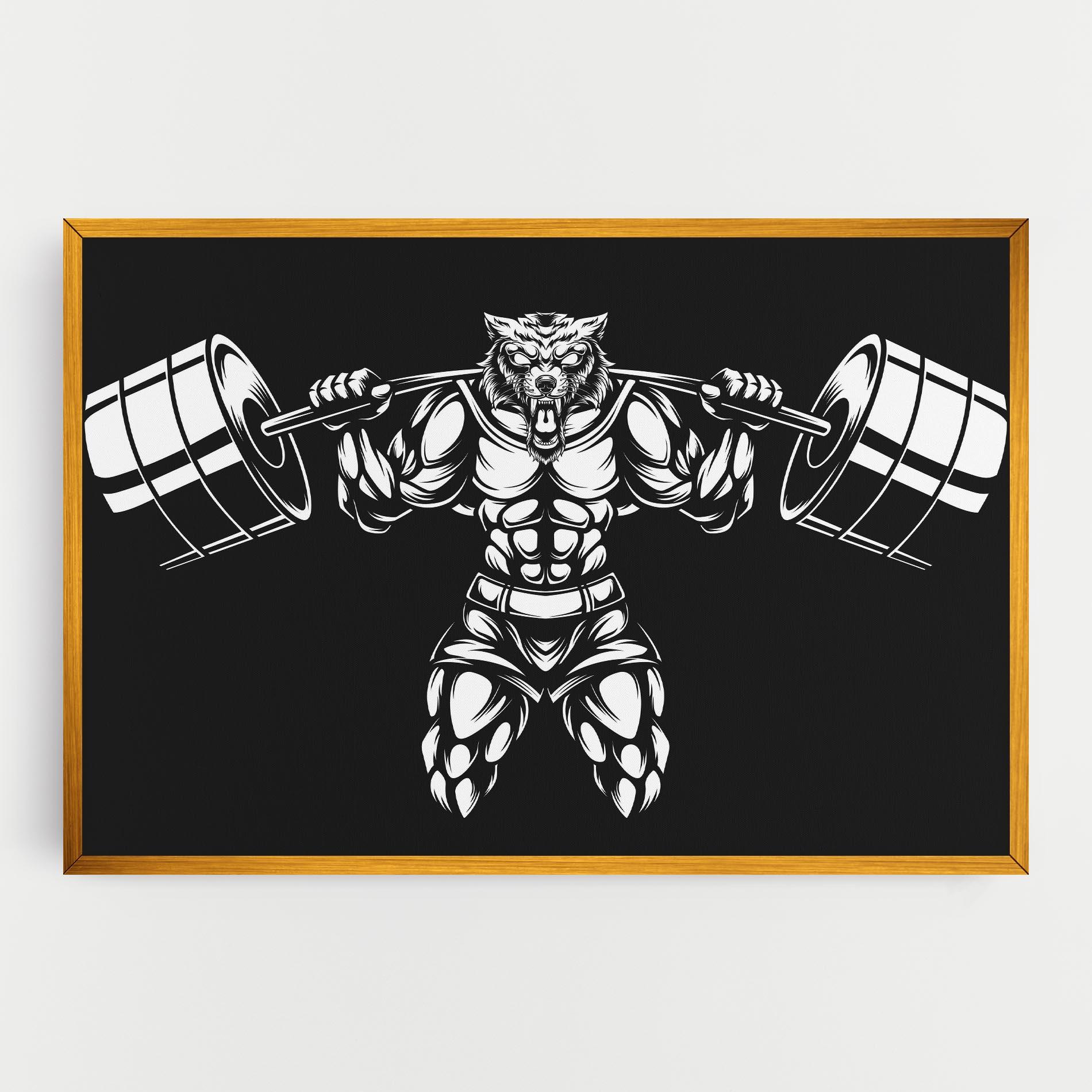 Leinwandbild Work Out Wolf mockup 0