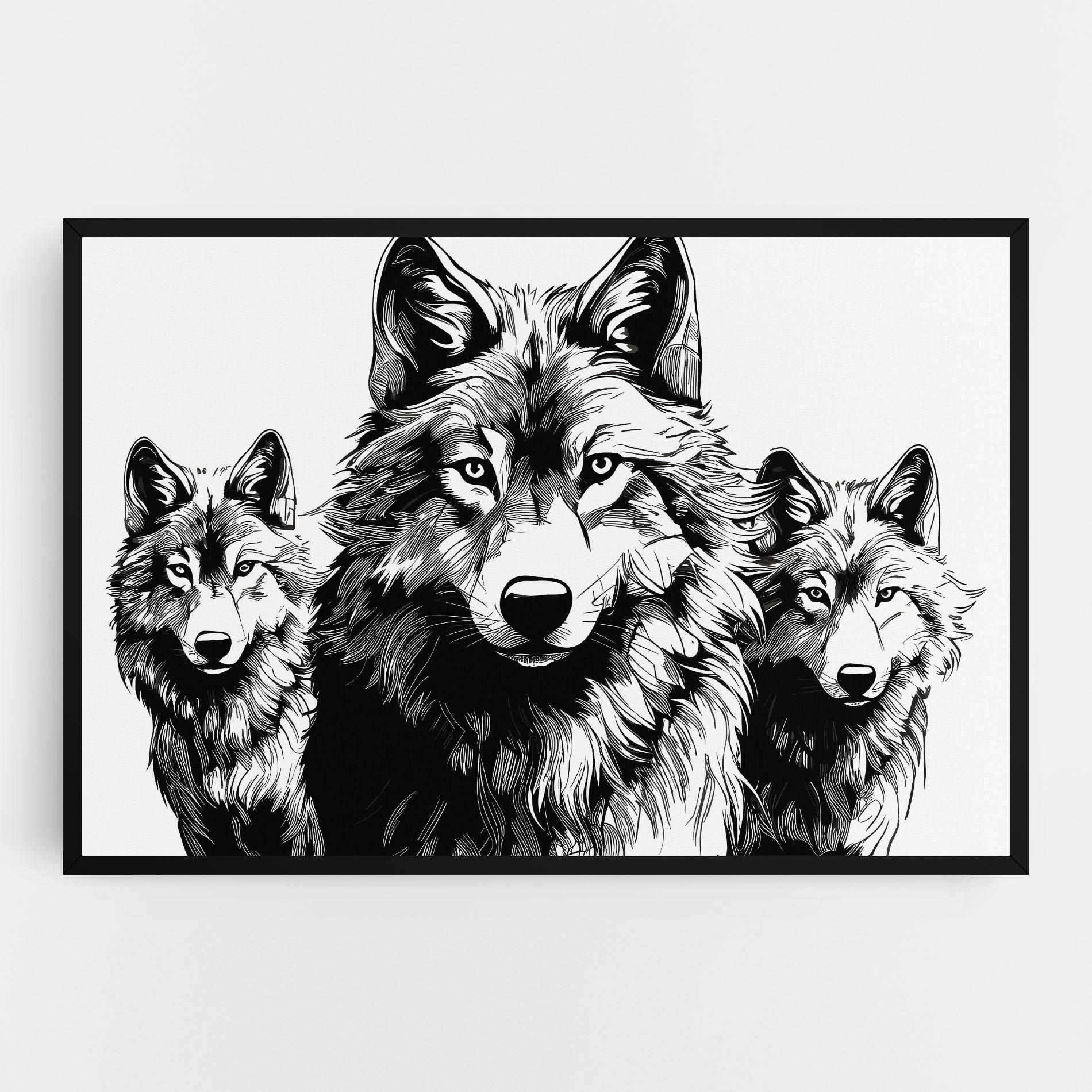 Leinwandbild 3 Wolves mockup 0