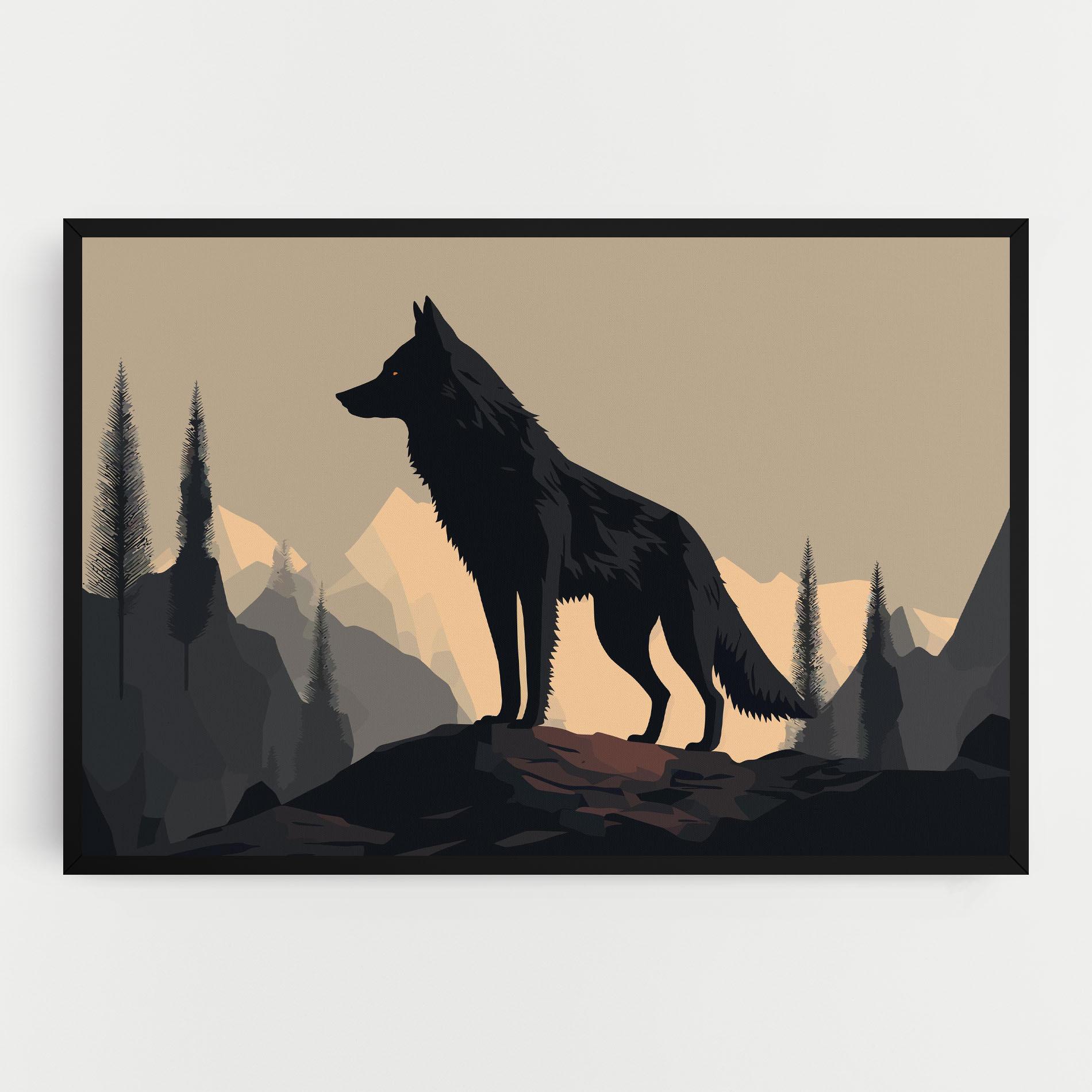 Leinwandbild Black Wolf mockup 0