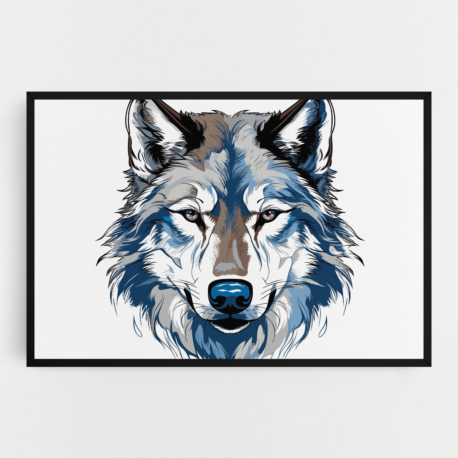 Leinwandbild Blue Wolf Head mockup 0