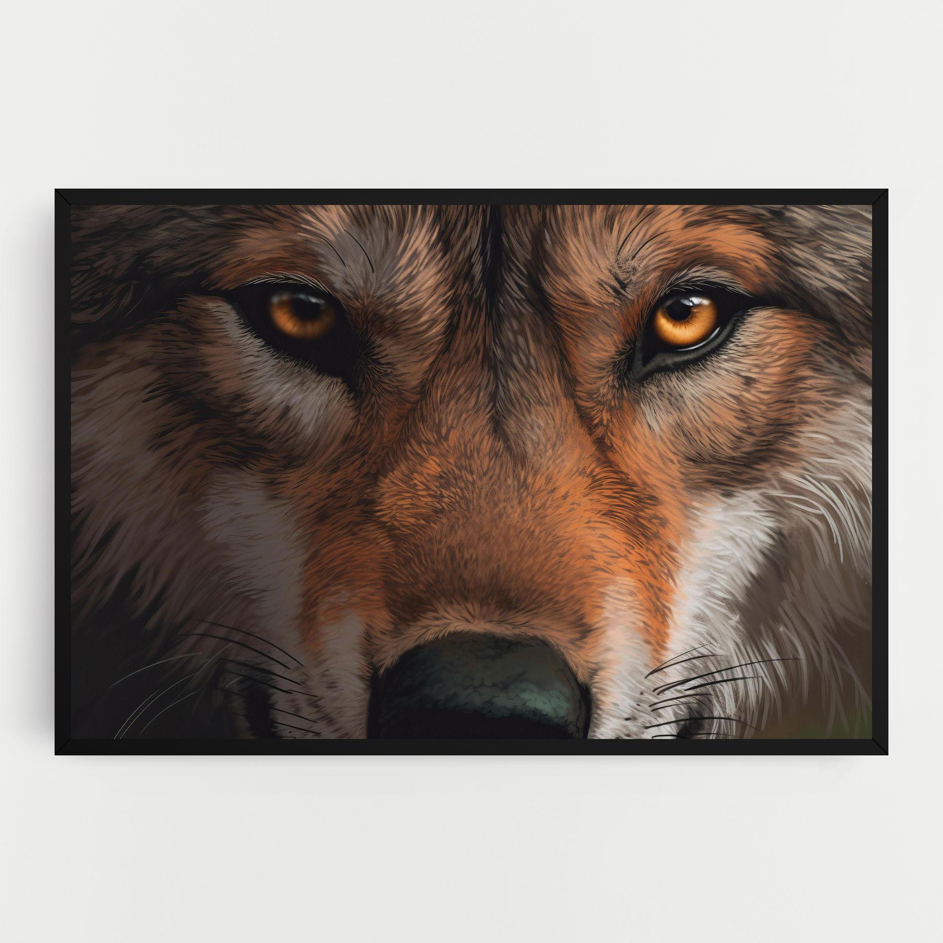 Leinwandbild Close Up Wolf Eyes mockup 0