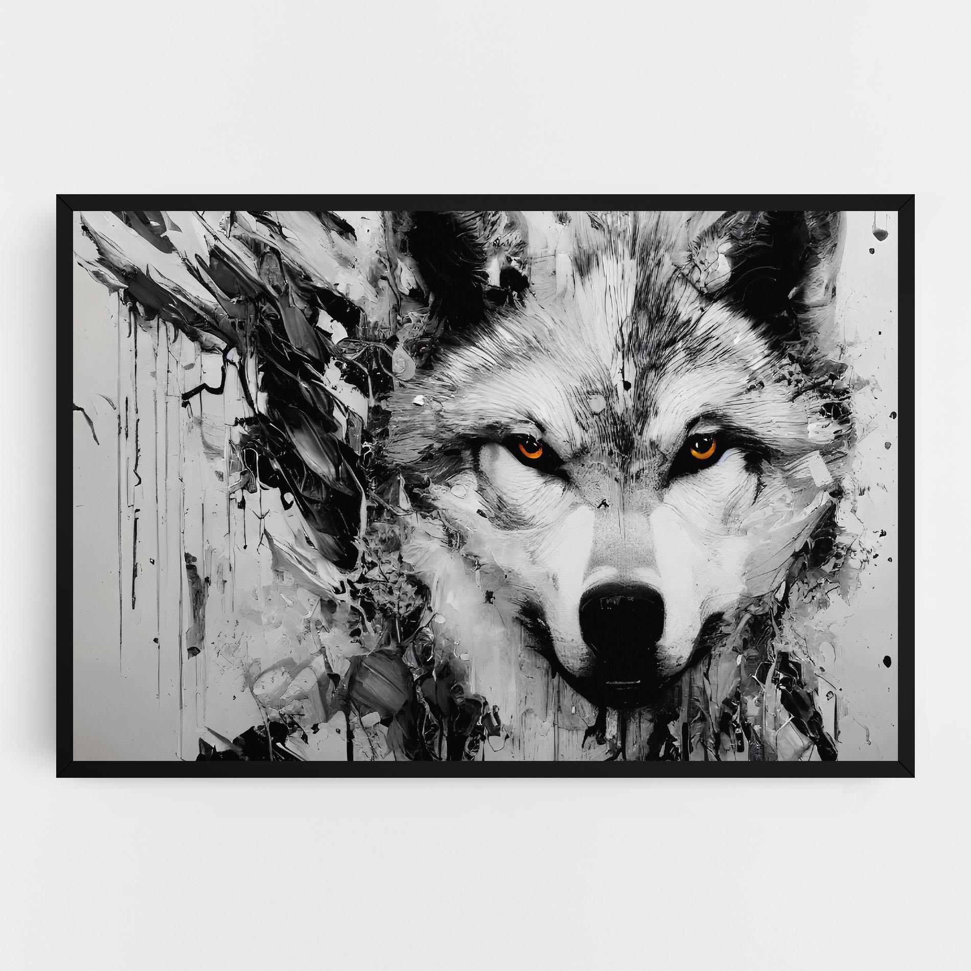Leinwandbild Grey Wolf Portrait mockup 0