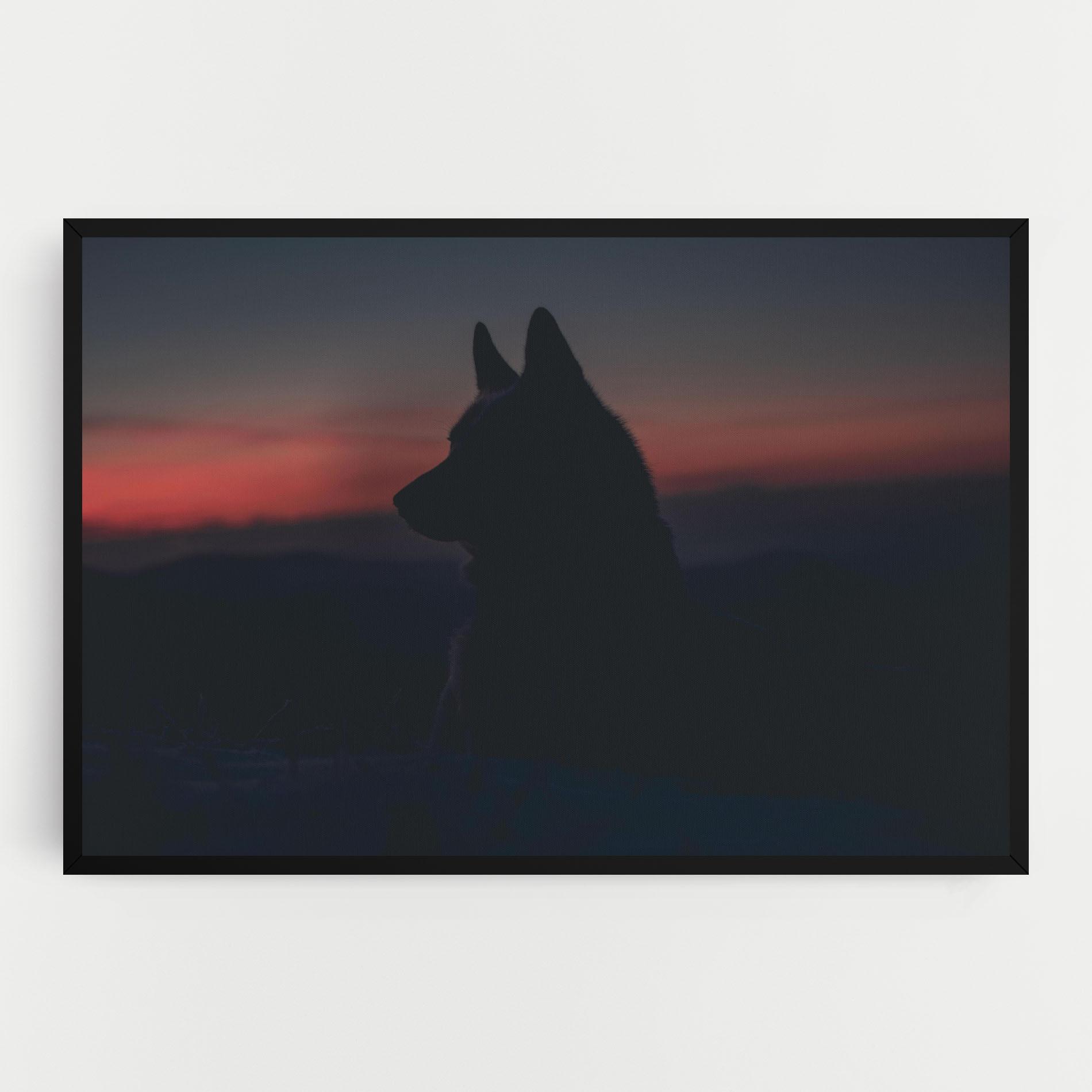 Leinwandbild Wolf Shillouette mockup 0