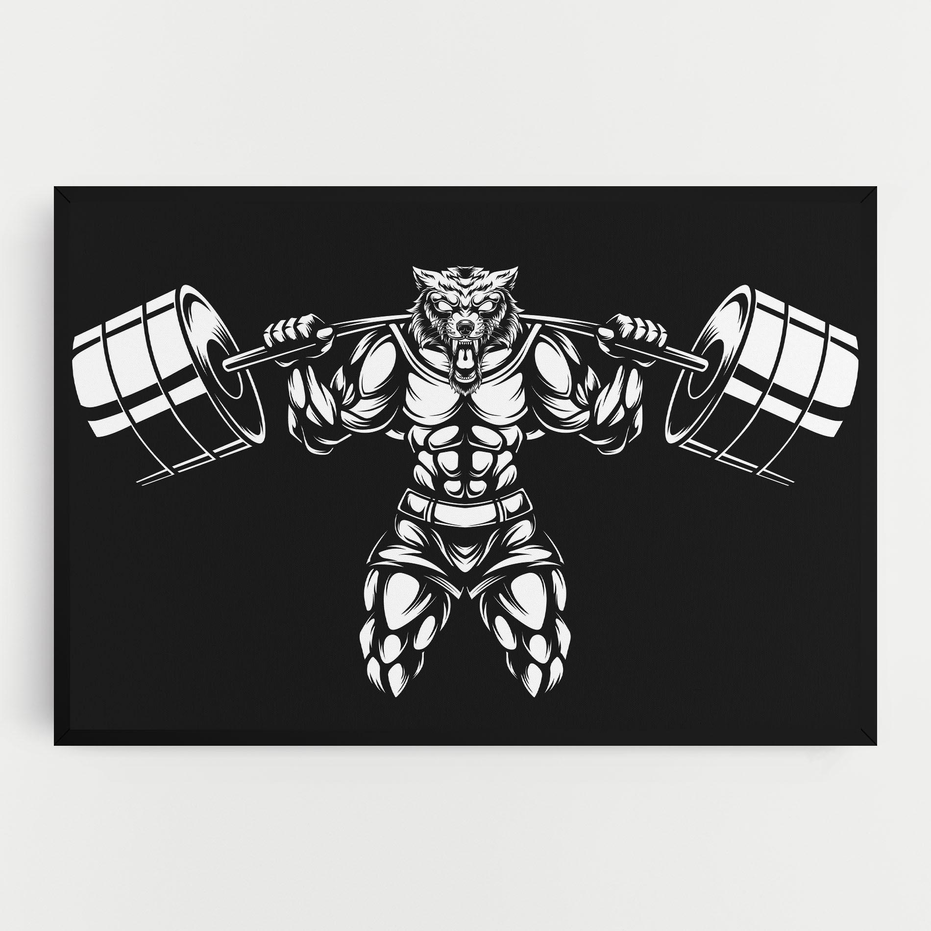 Leinwandbild Work Out Wolf mockup 0