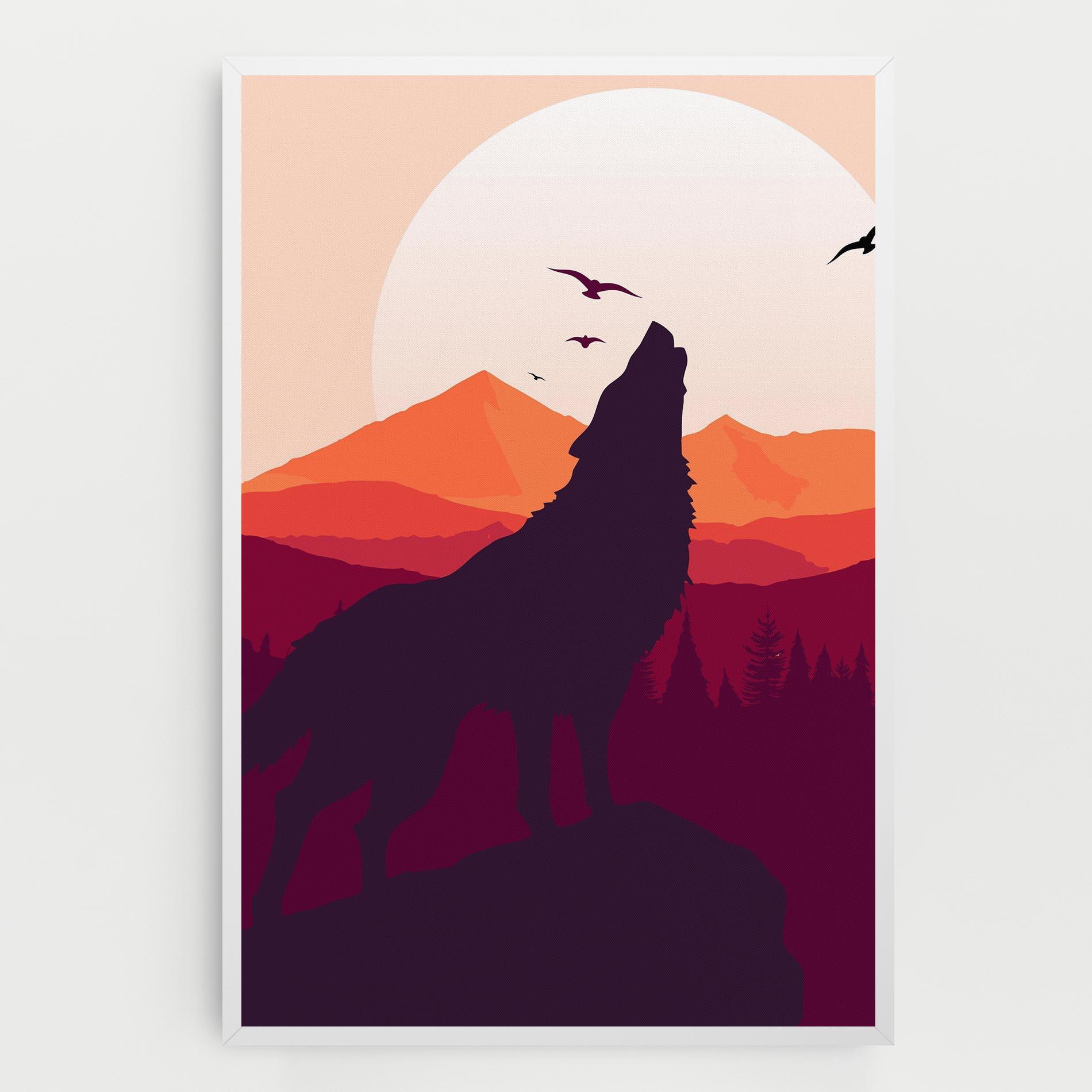 Leinwandbild Wolf Pink Moon mockup 0