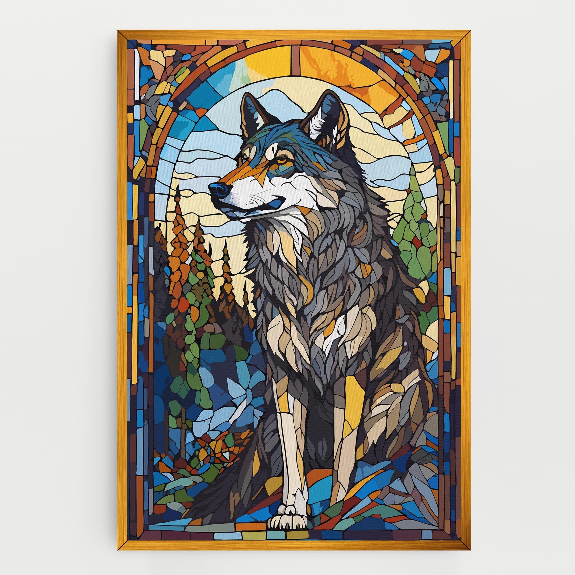 Leinwandbild Glass Wolf mockup 0