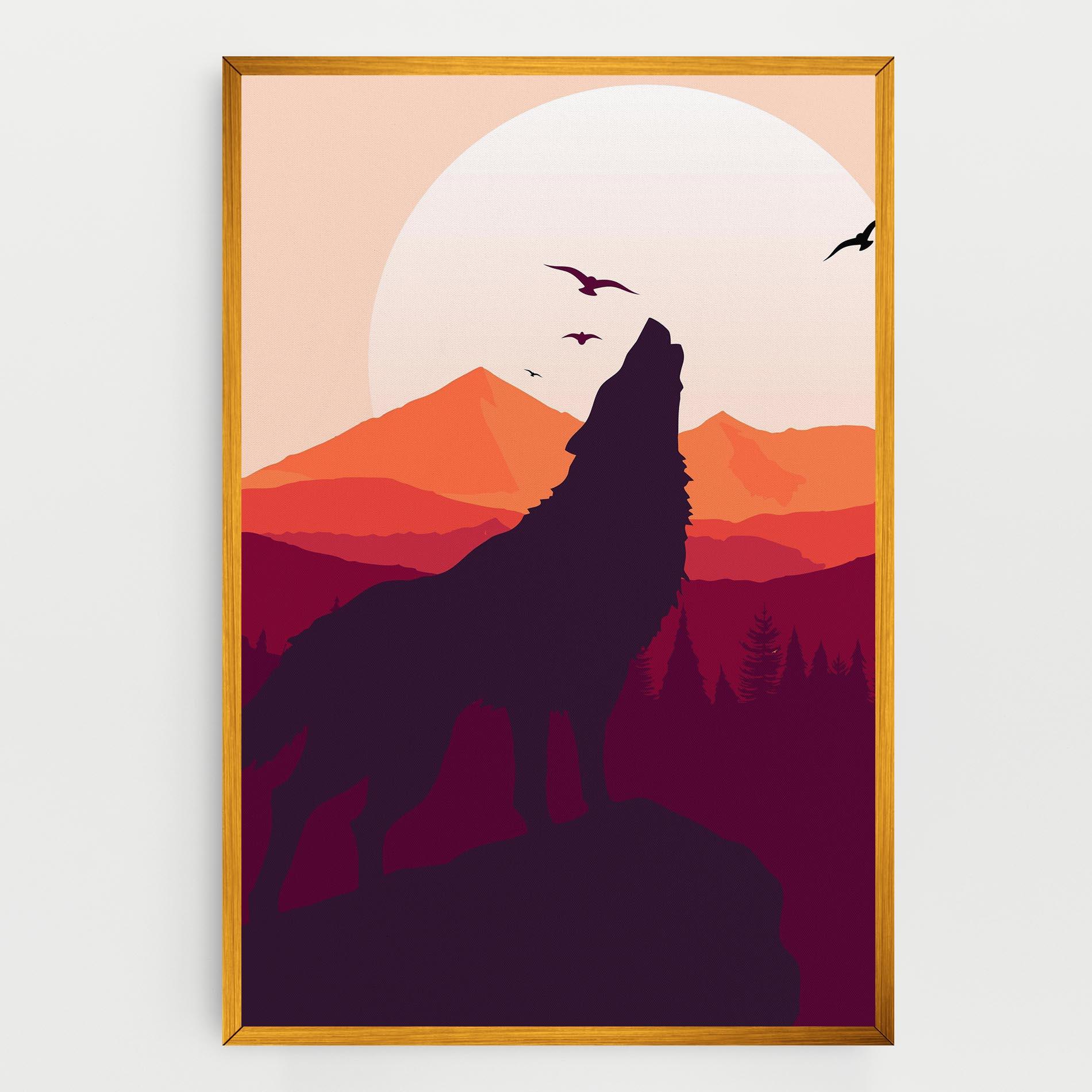 Leinwandbild Wolf Pink Moon mockup 0