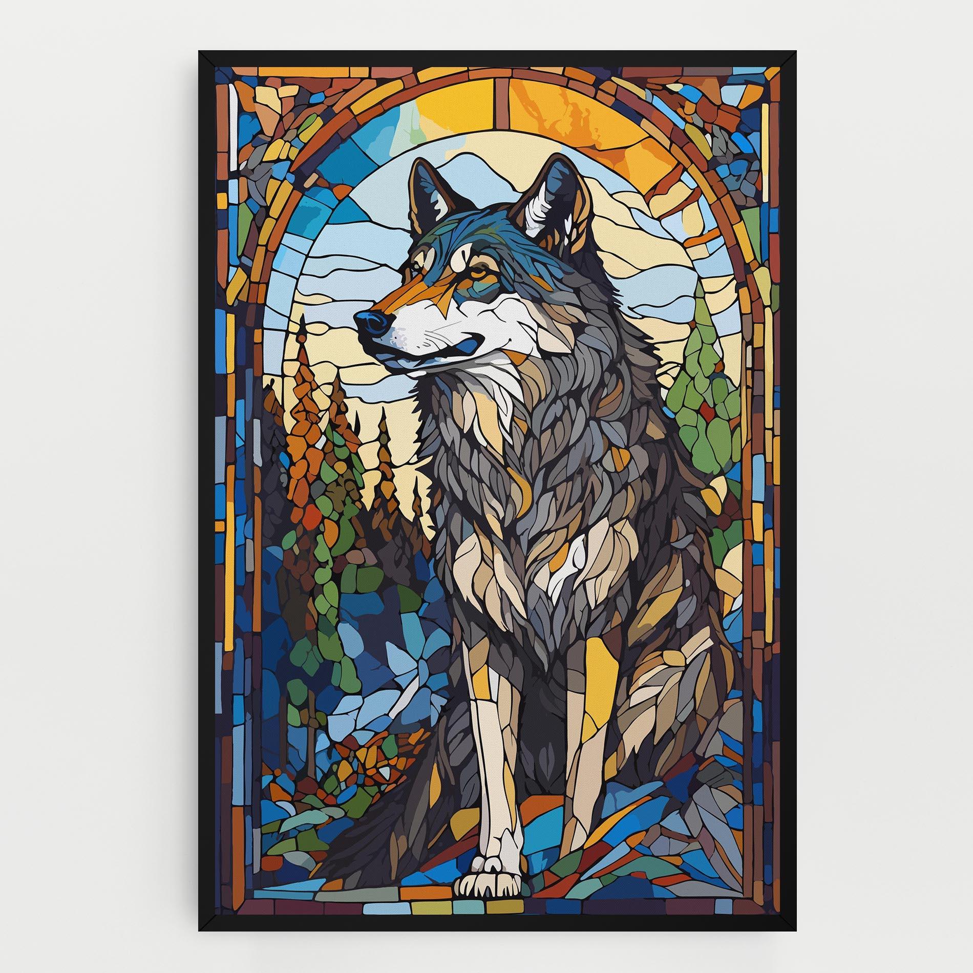 Leinwandbild Glass Wolf mockup 0