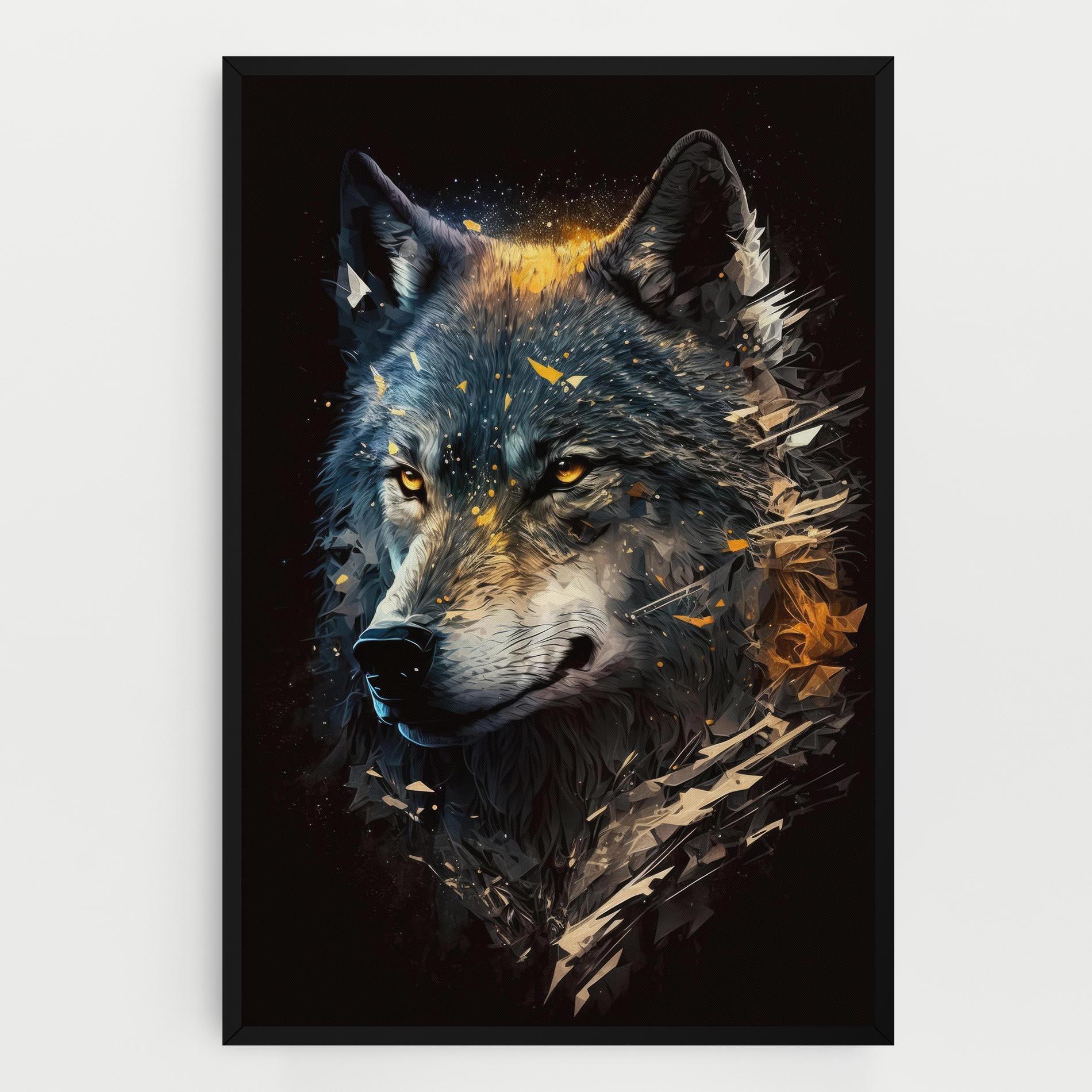 Leinwandbild Wolf Portrait mockup 0