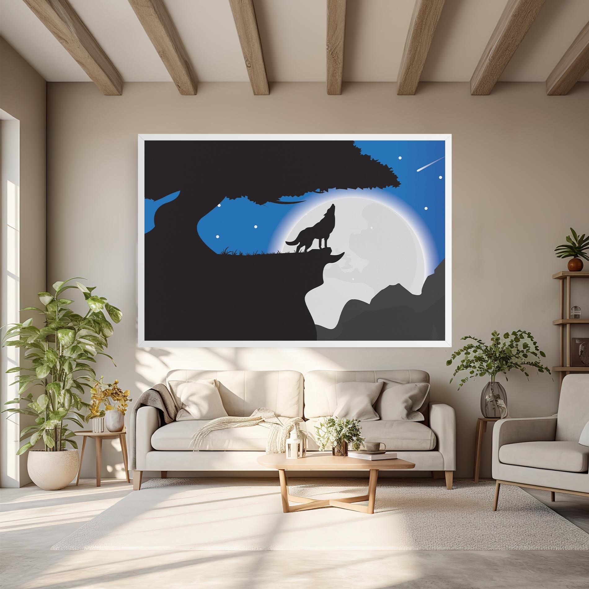 Leinwandbild Blue Light Wolf mockup 6