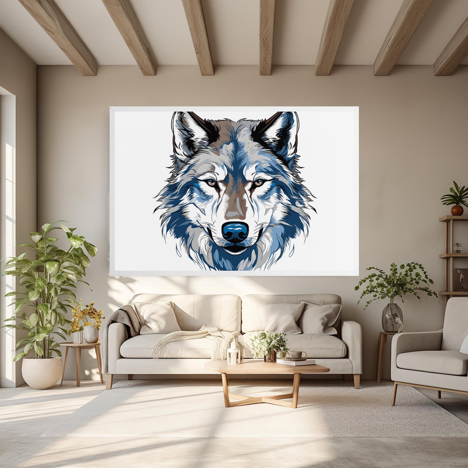 Leinwandbild Blue Wolf Head mockup 6