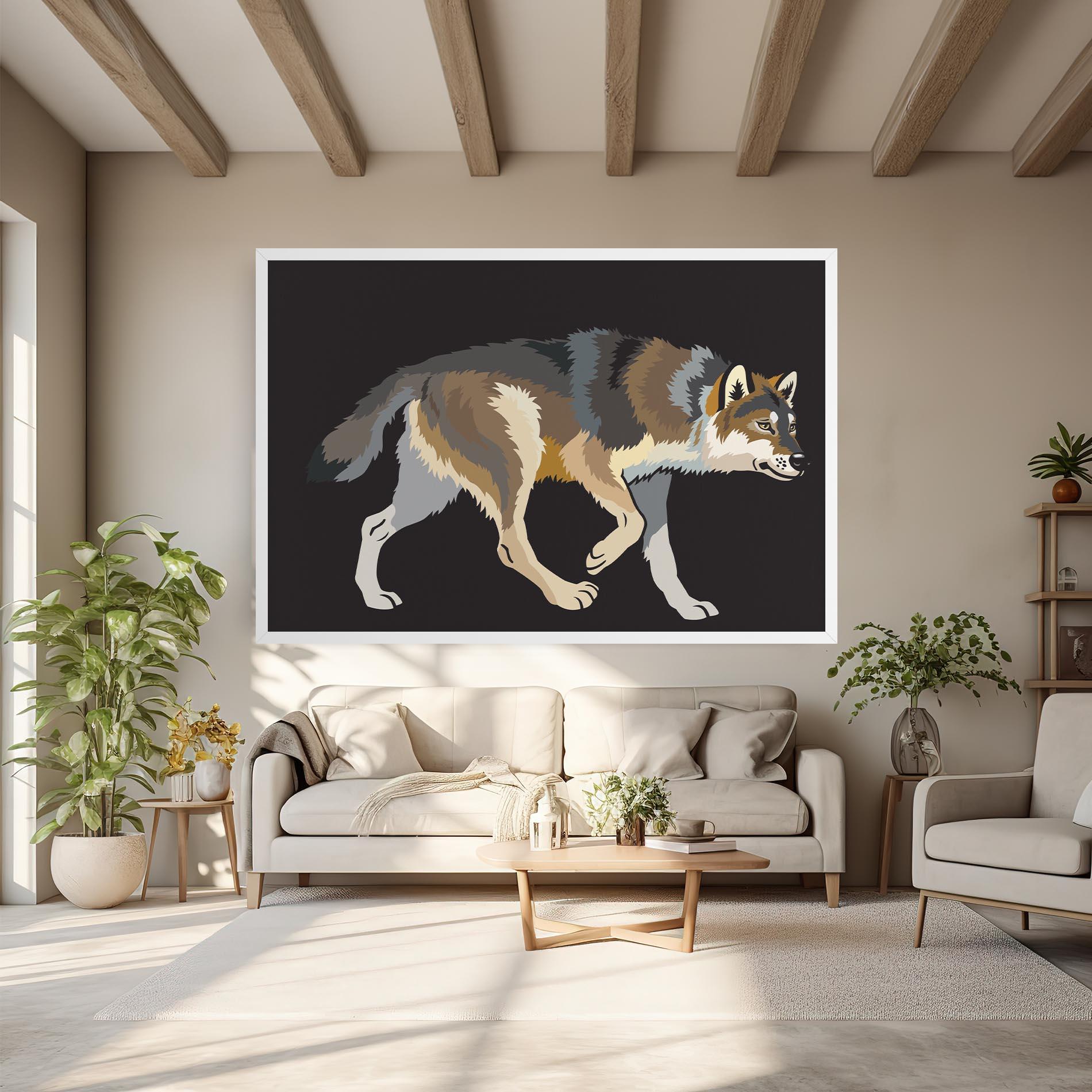 Leinwandbild Cartoon Wolf mockup 6