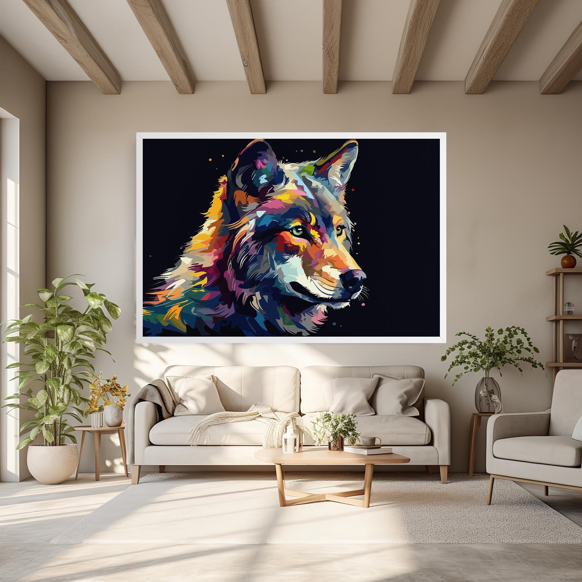 Leinwandbild Painted Wolf mockup 6