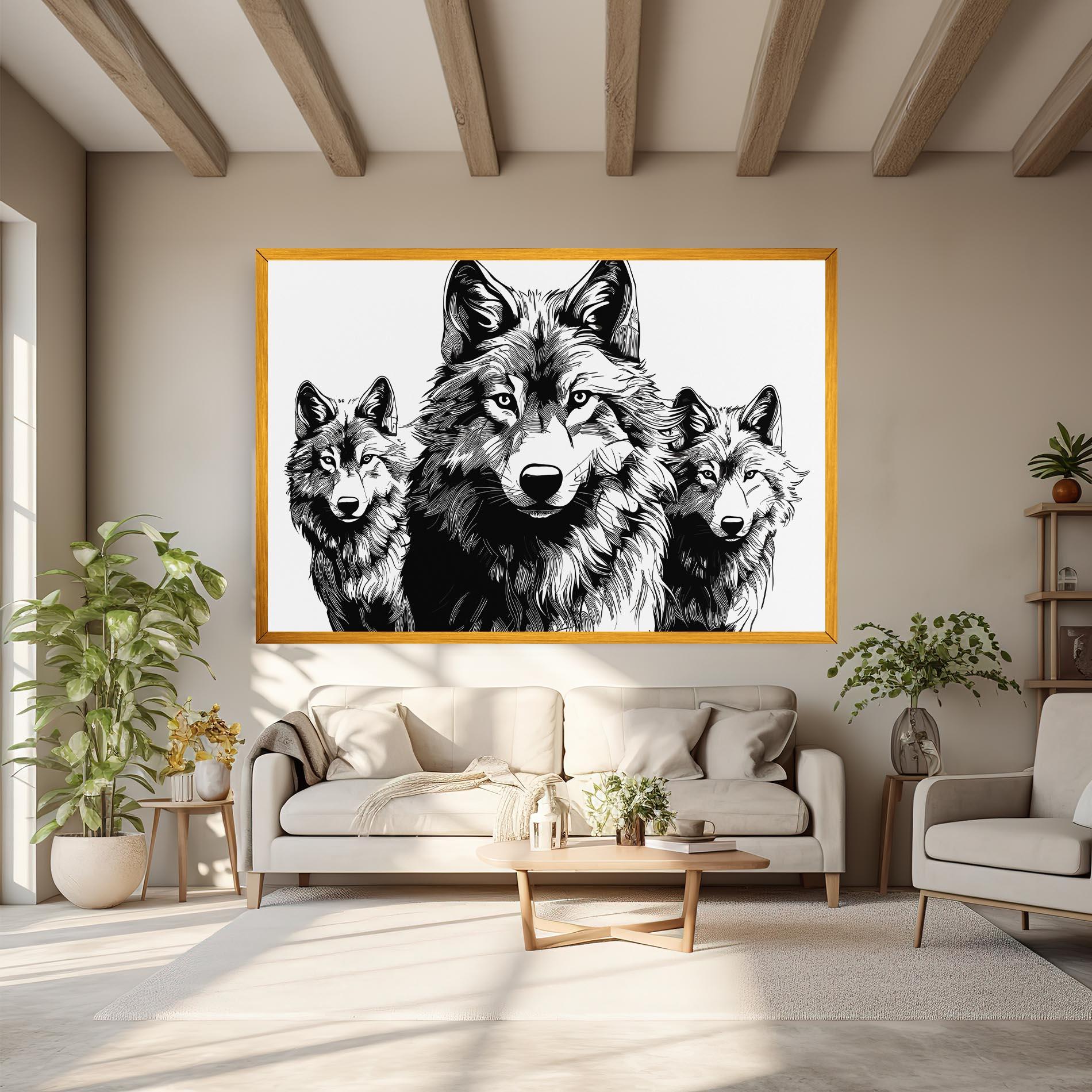 Leinwandbild 3 Wolves mockup 6