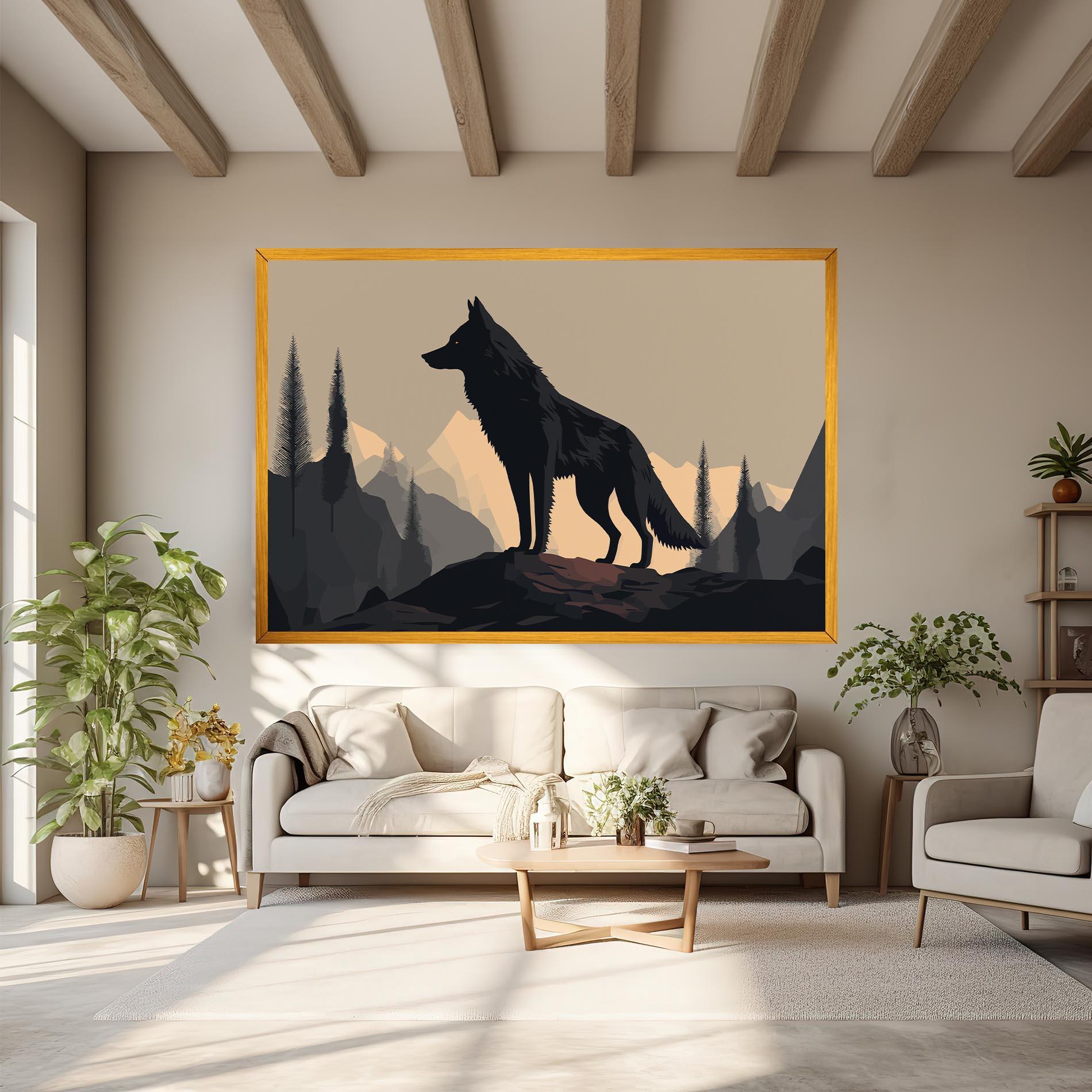 Leinwandbild Black Wolf mockup 6