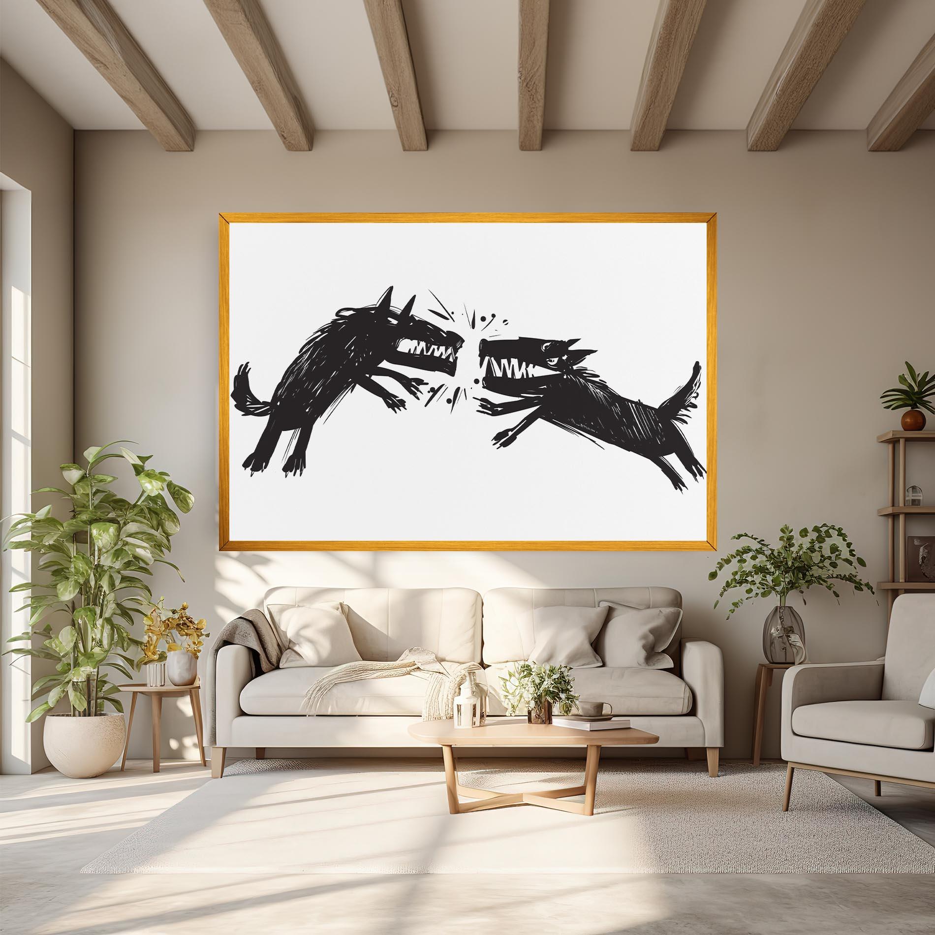 Leinwandbild Black Wolves mockup 6