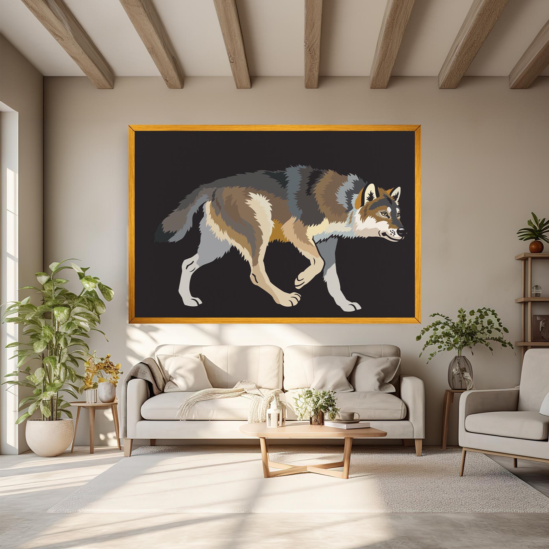 Leinwandbild Cartoon Wolf mockup 6
