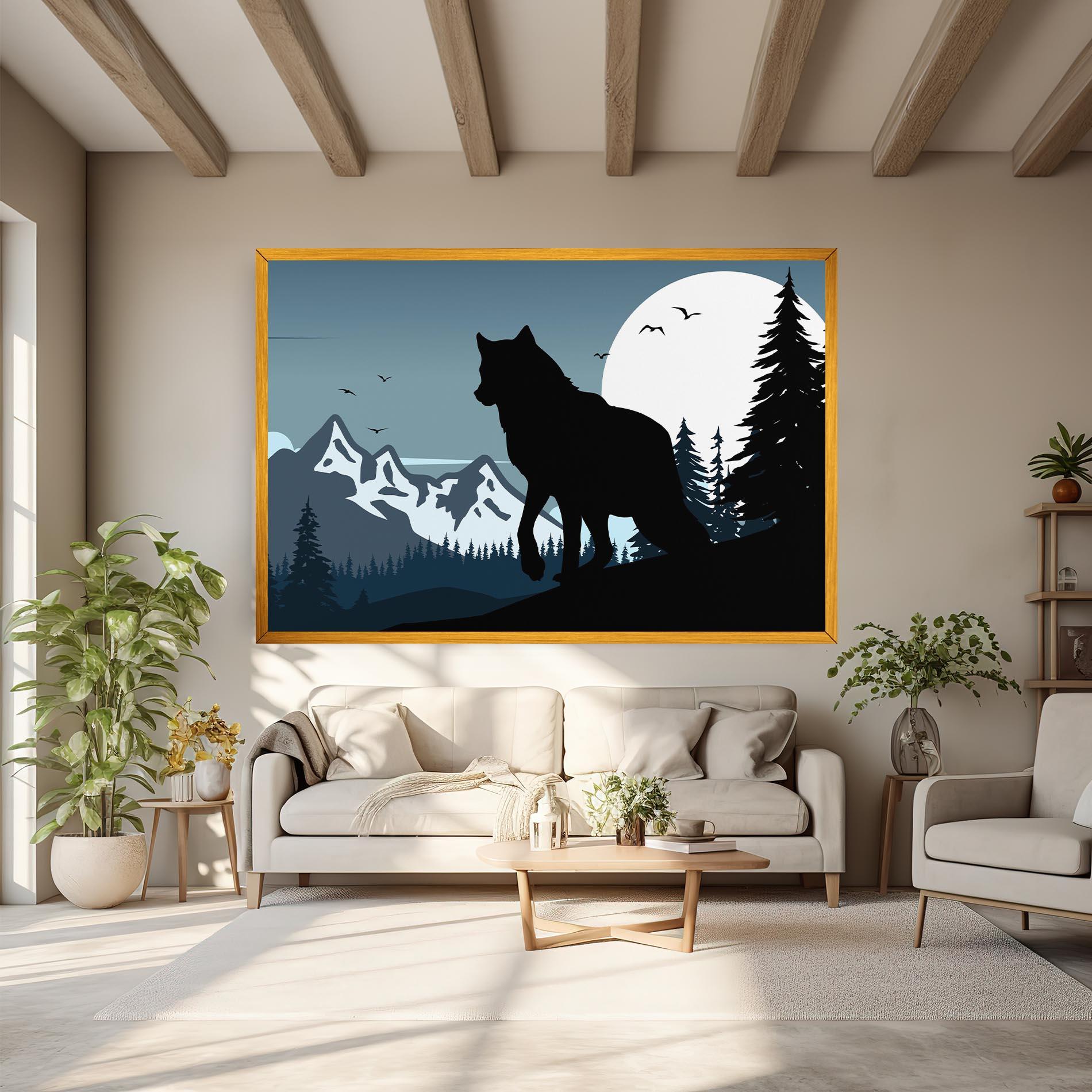 Leinwandbild Hill Wolf mockup 6