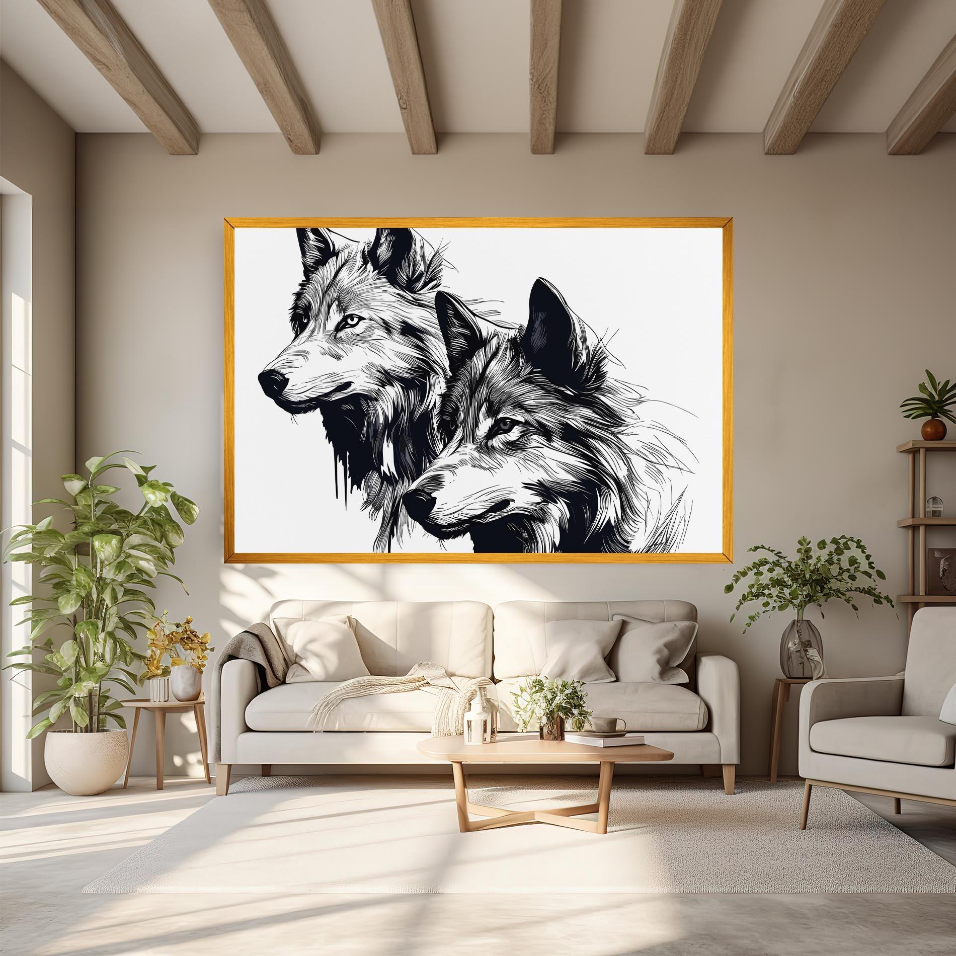 Leinwandbild Wolf Friends mockup 6