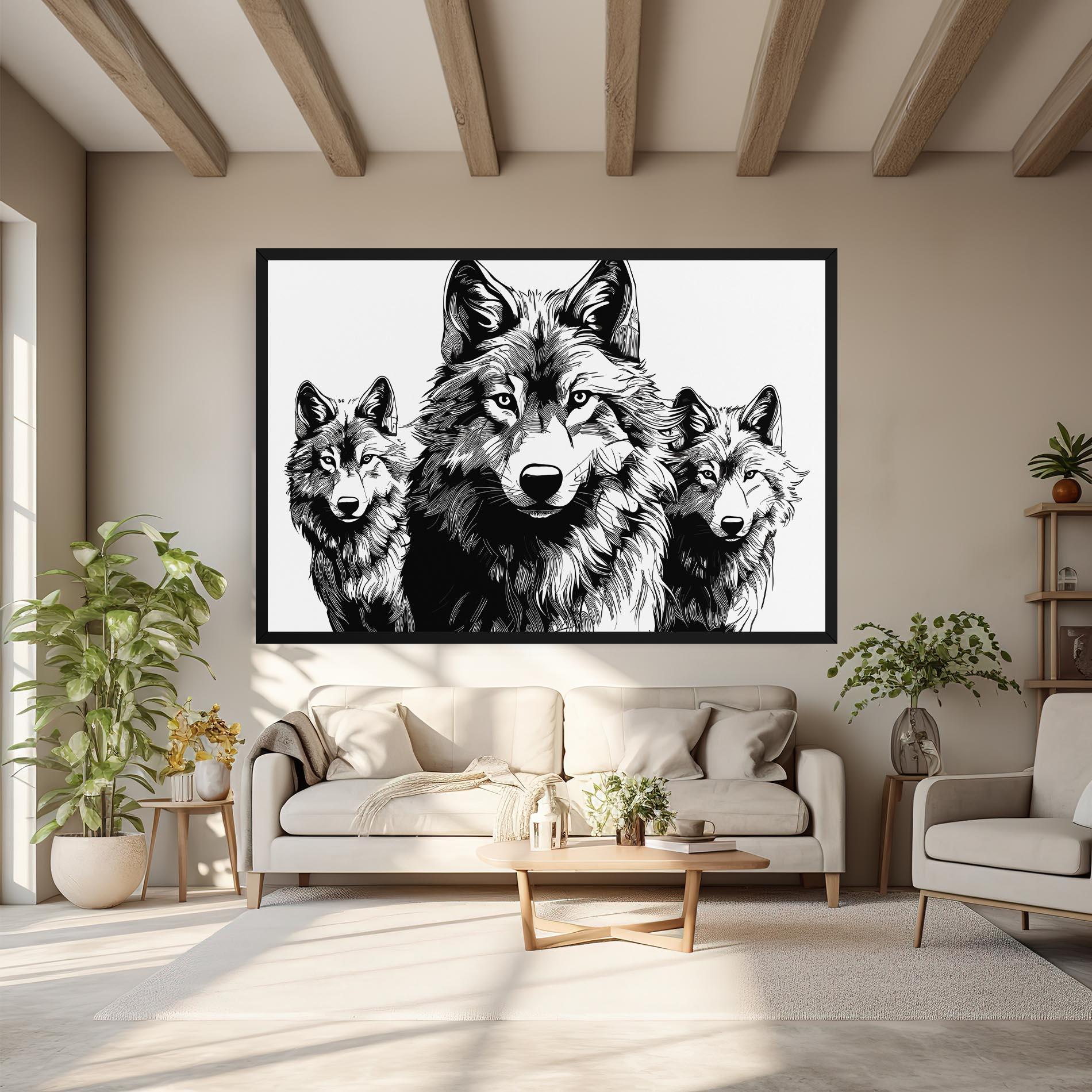 Leinwandbild 3 Wolves mockup 6