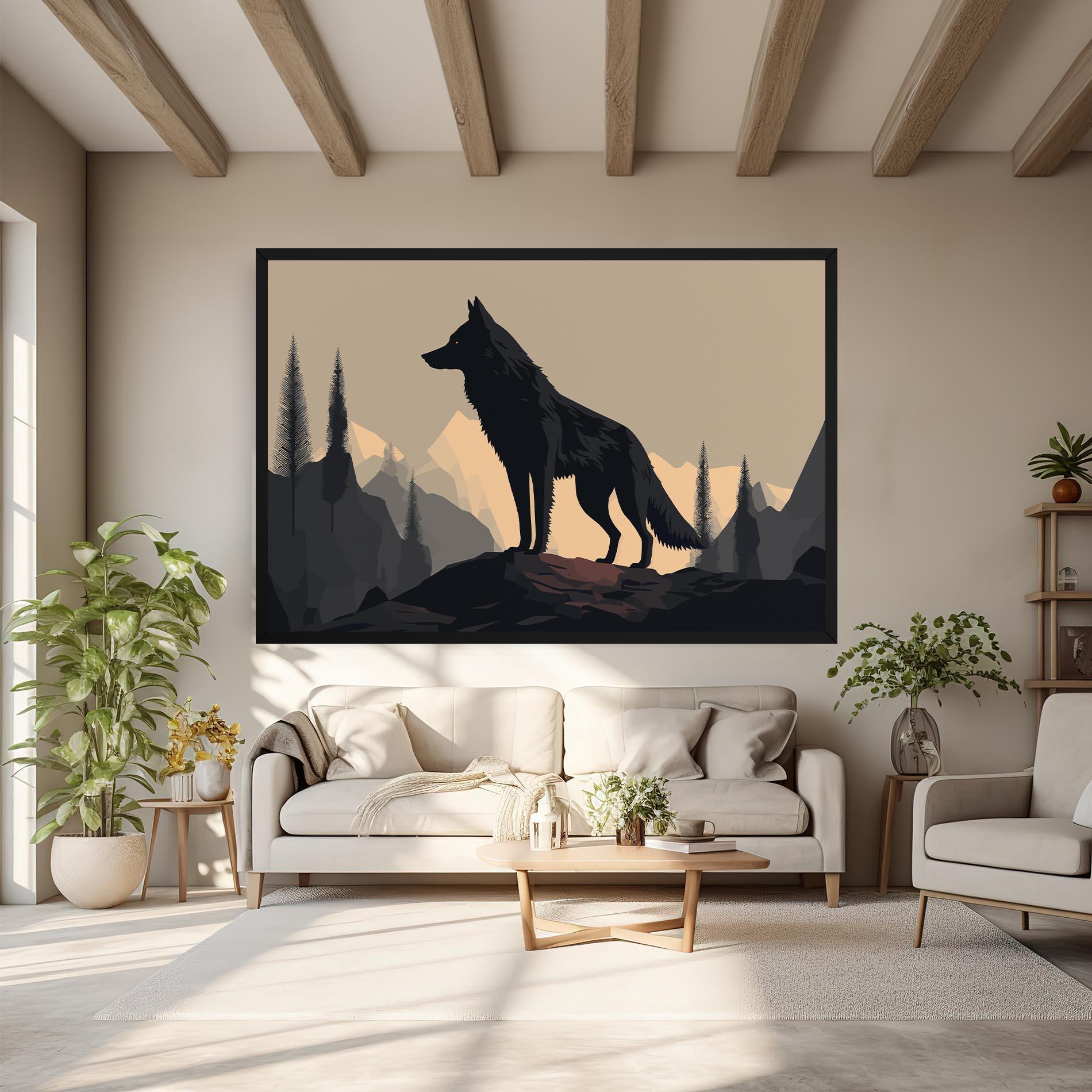 Leinwandbild Black Wolf mockup 6