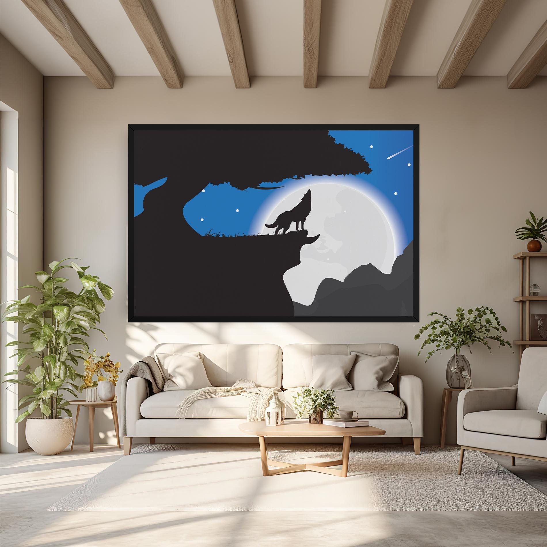 Leinwandbild Blue Light Wolf mockup 6