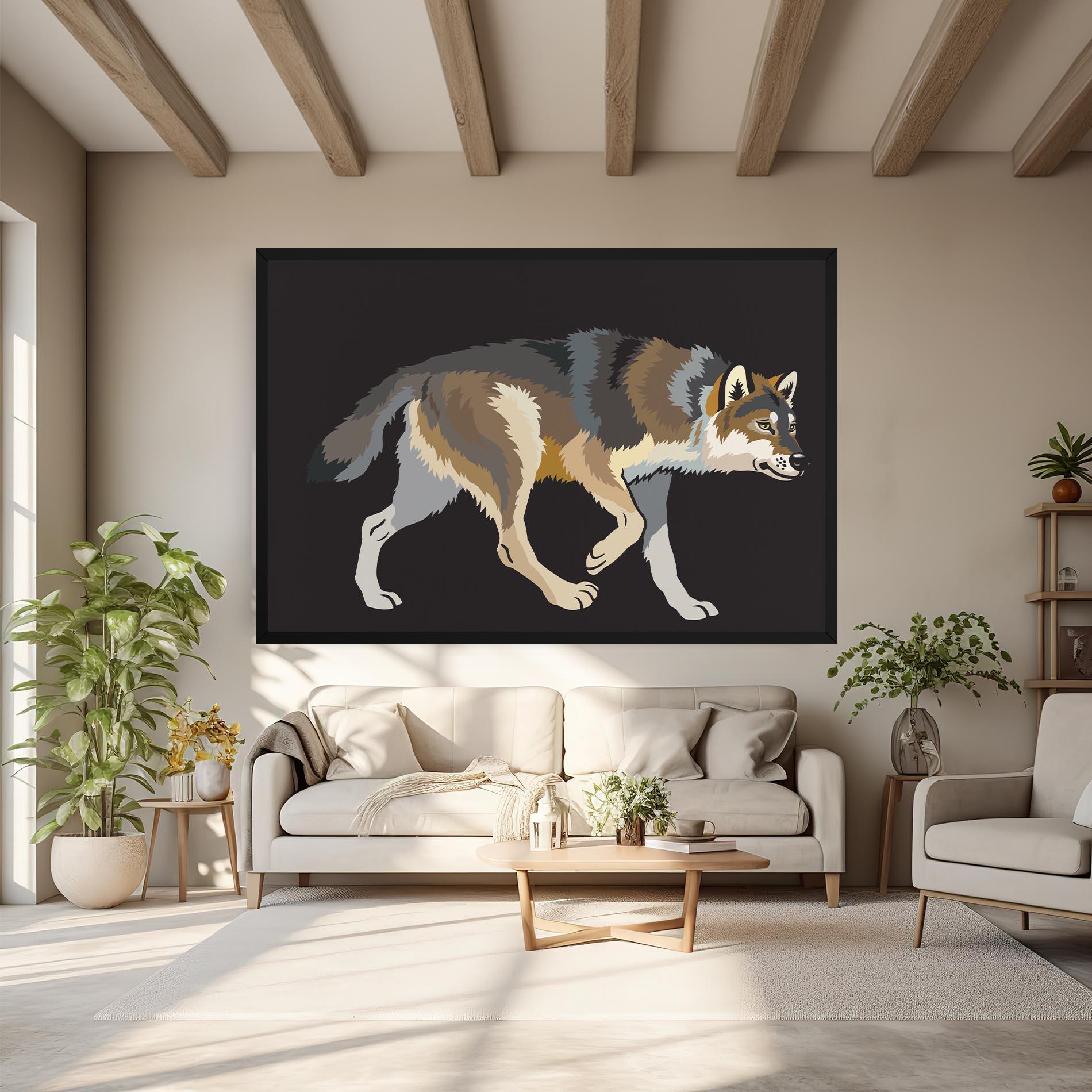 Leinwandbild Cartoon Wolf mockup 6